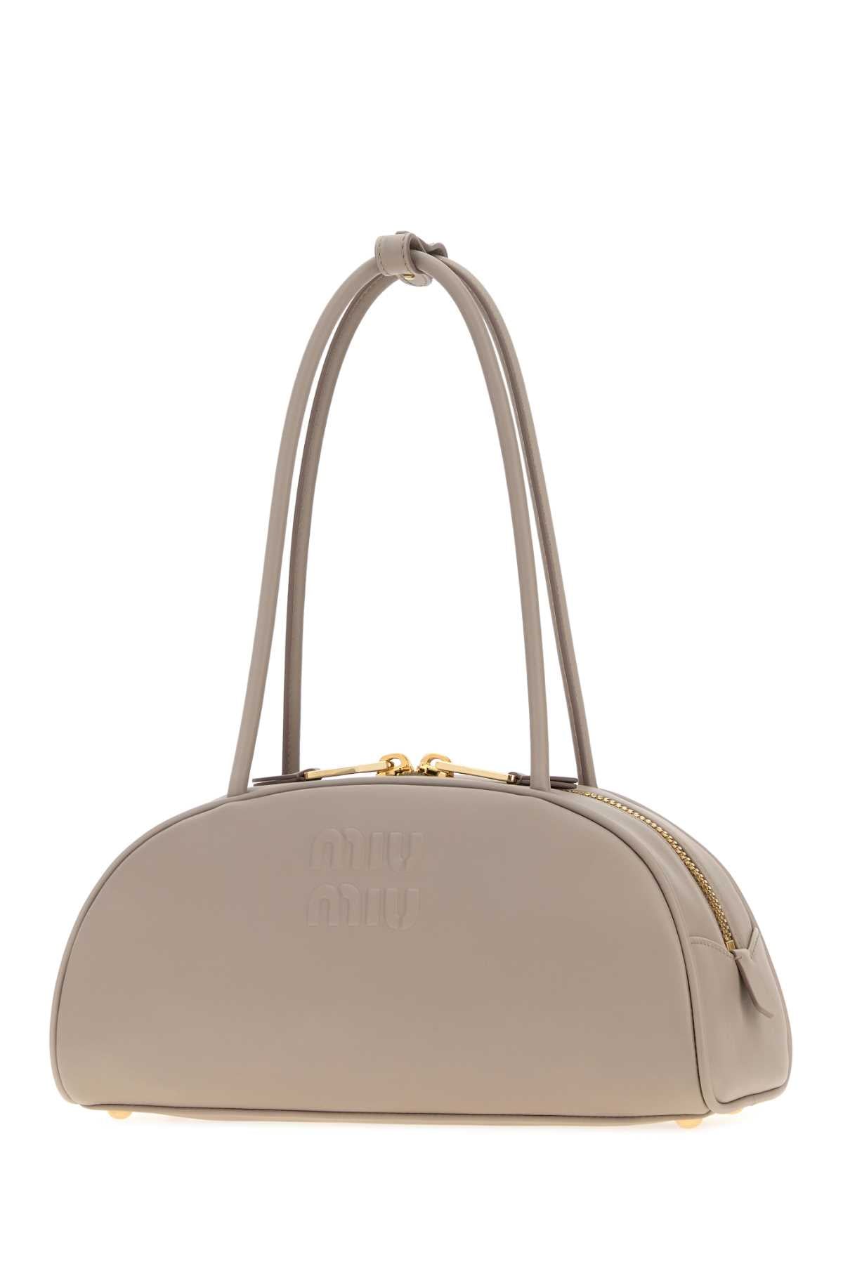 Miu Miu Women Dove Grey Leather Beau Shoulder Bag MIU MIU