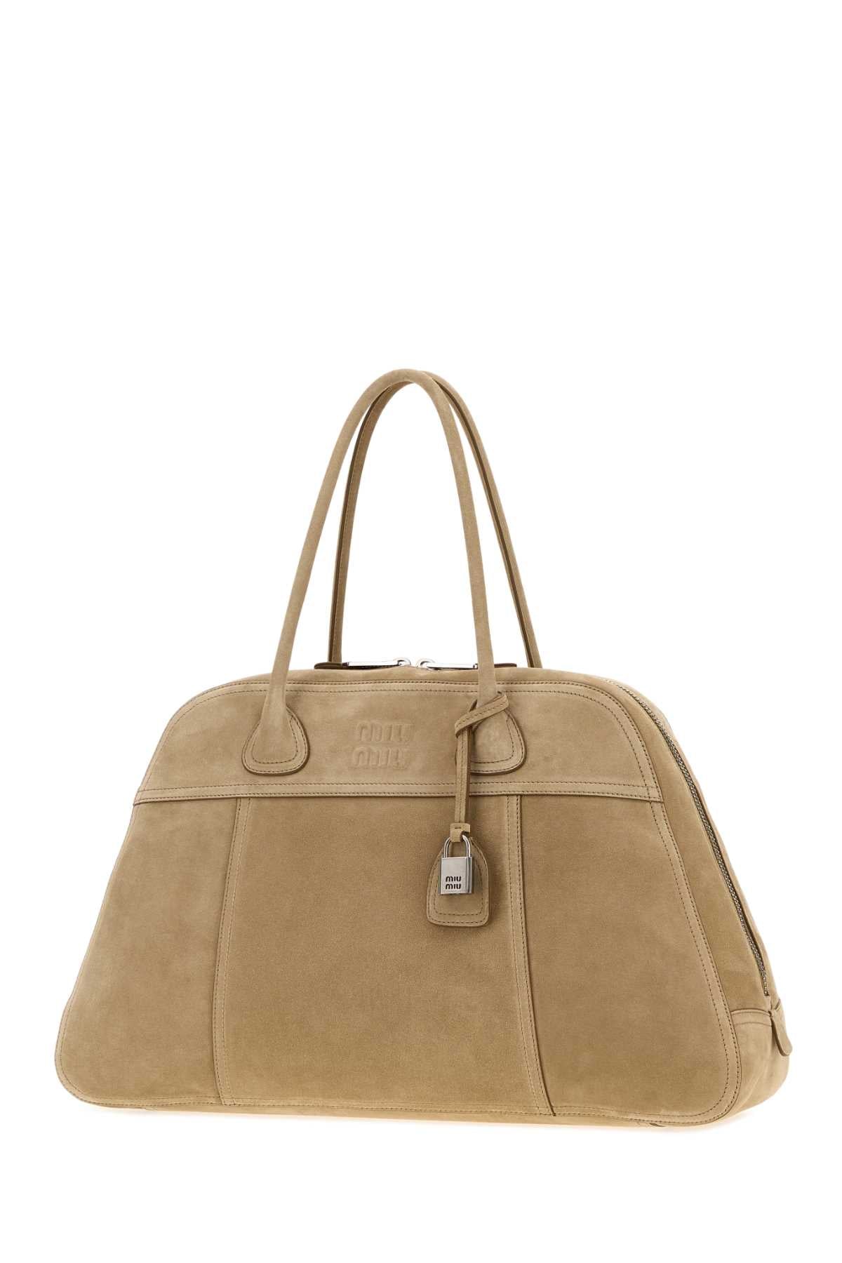 Miu Miu Women Beige Suede Vivant Shopping Bag MIU MIU