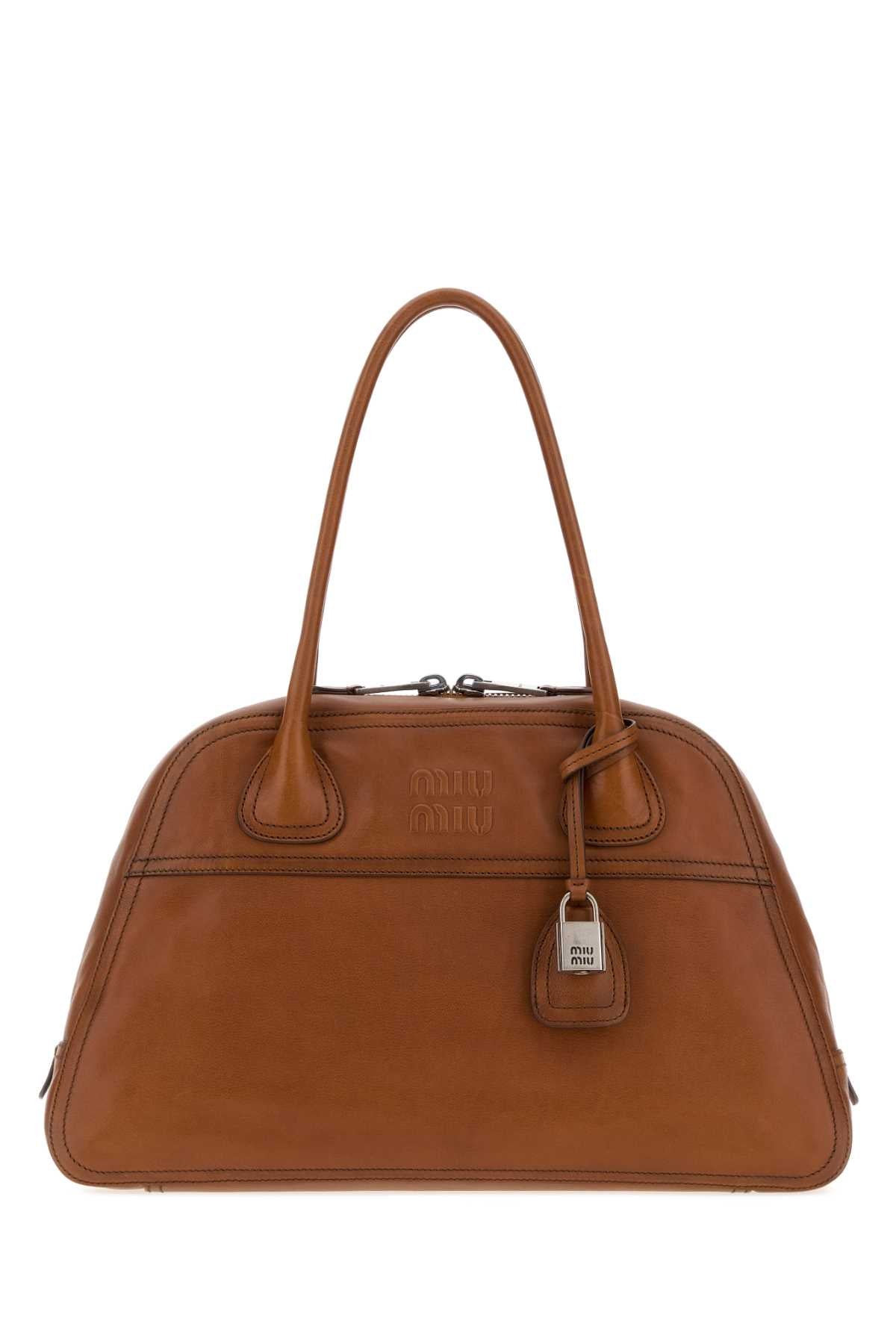 Miu Miu Women Caramel Leather Vivant Shopping Bag MIU MIU