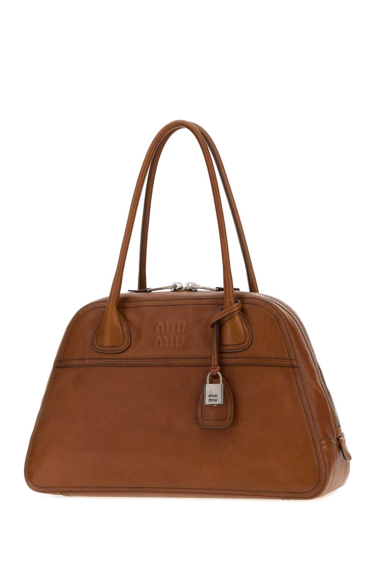Miu Miu Women Caramel Leather Vivant Shopping Bag MIU MIU