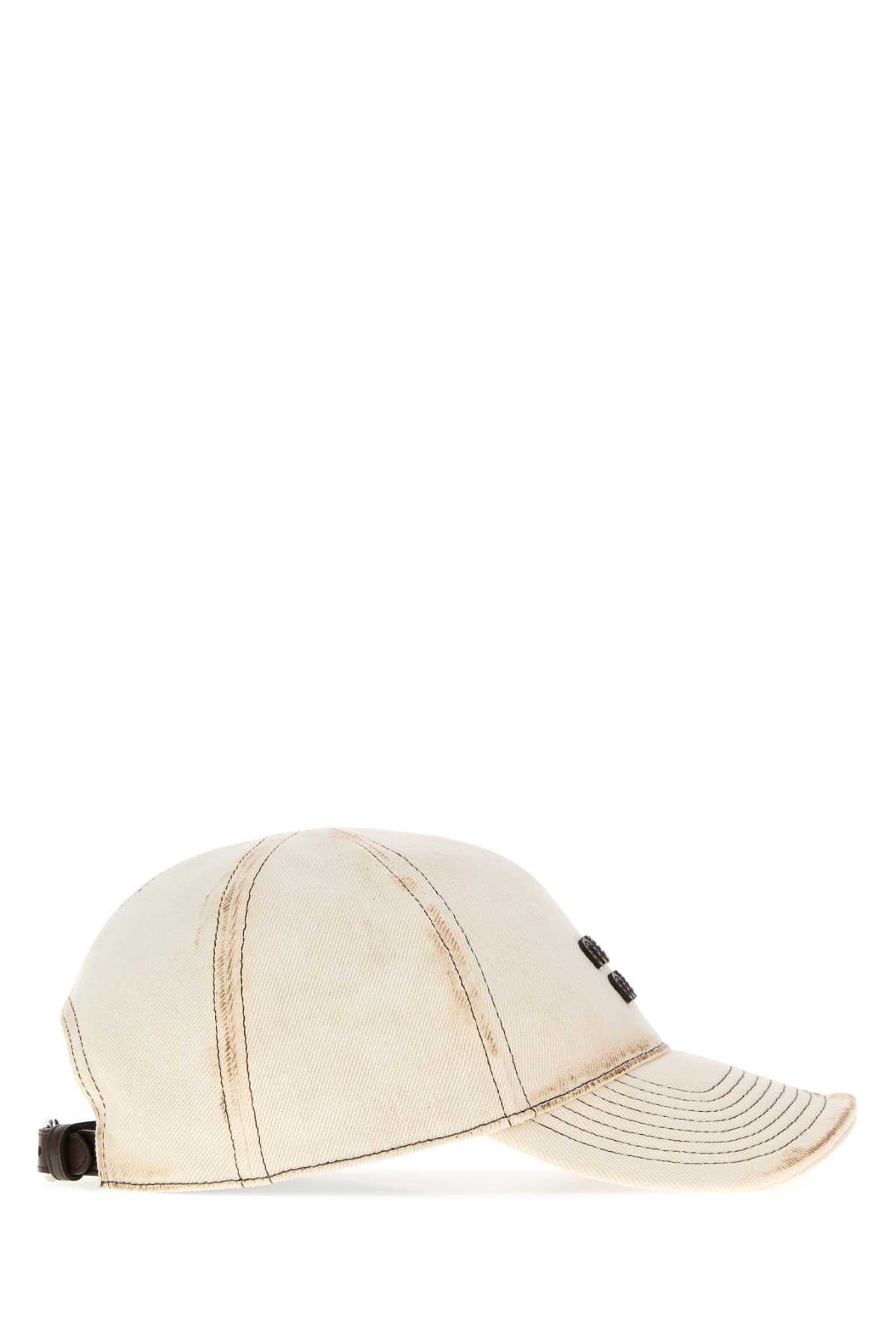 Miu Miu Women White Cotton Baseball Cap MIU MIU
