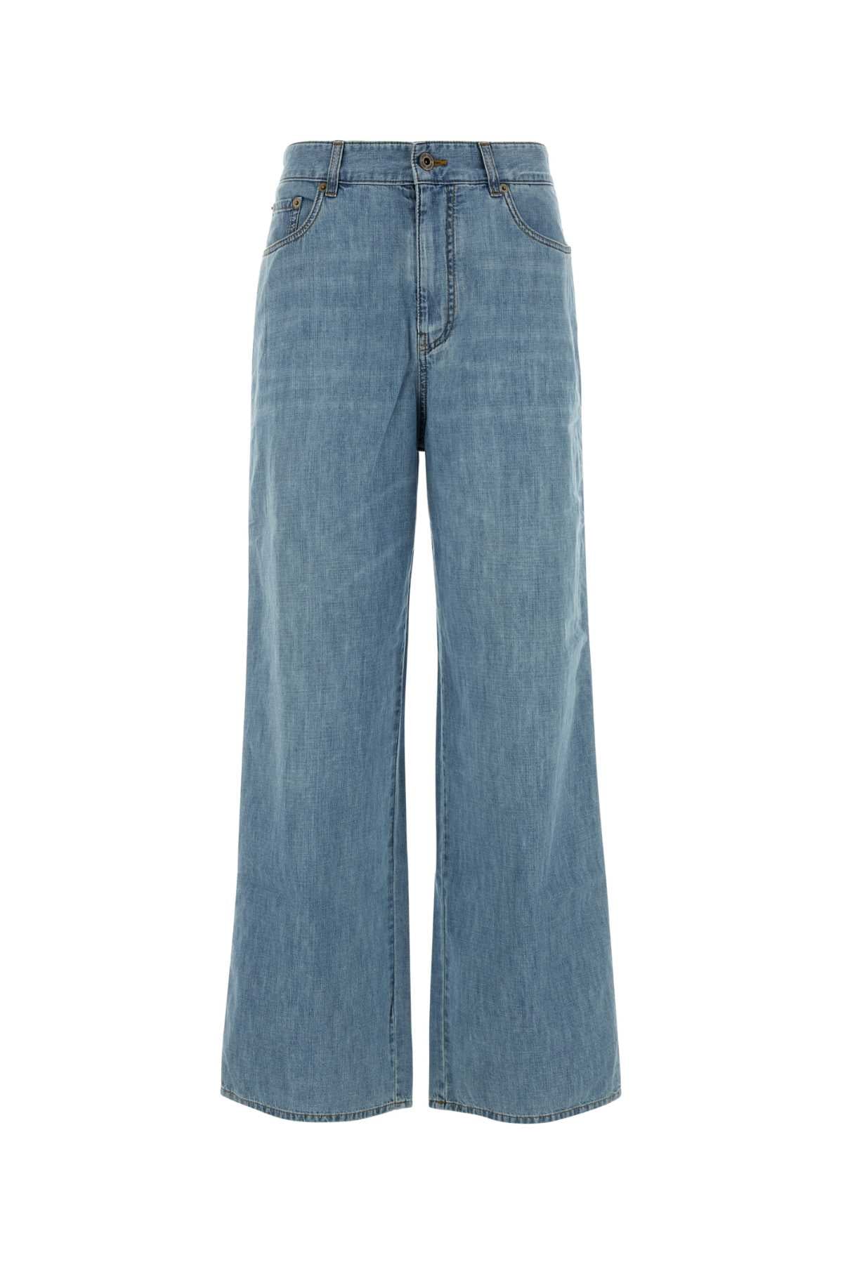 Miu Miu Women Light Blue Chambray Jeans MIU MIU