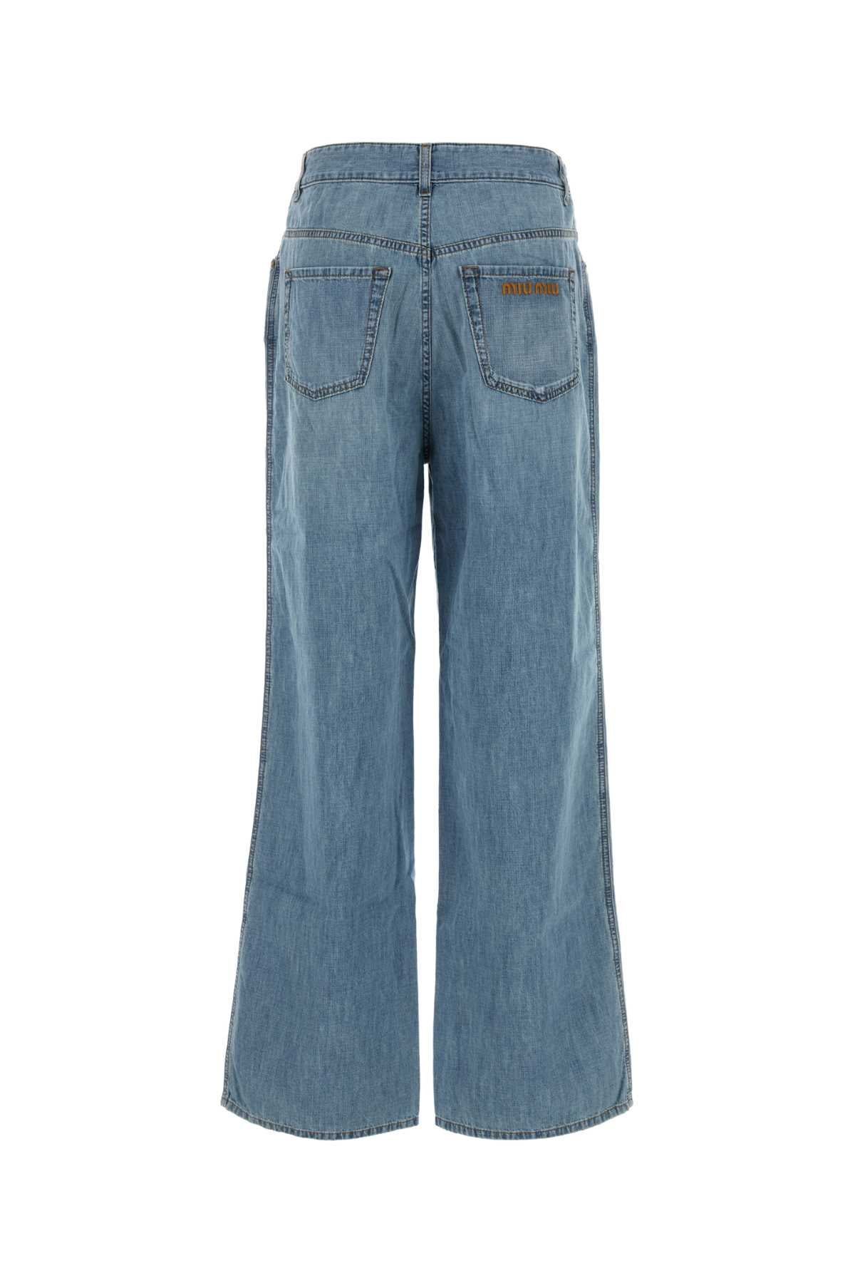 Miu Miu Women Light Blue Chambray Jeans MIU MIU