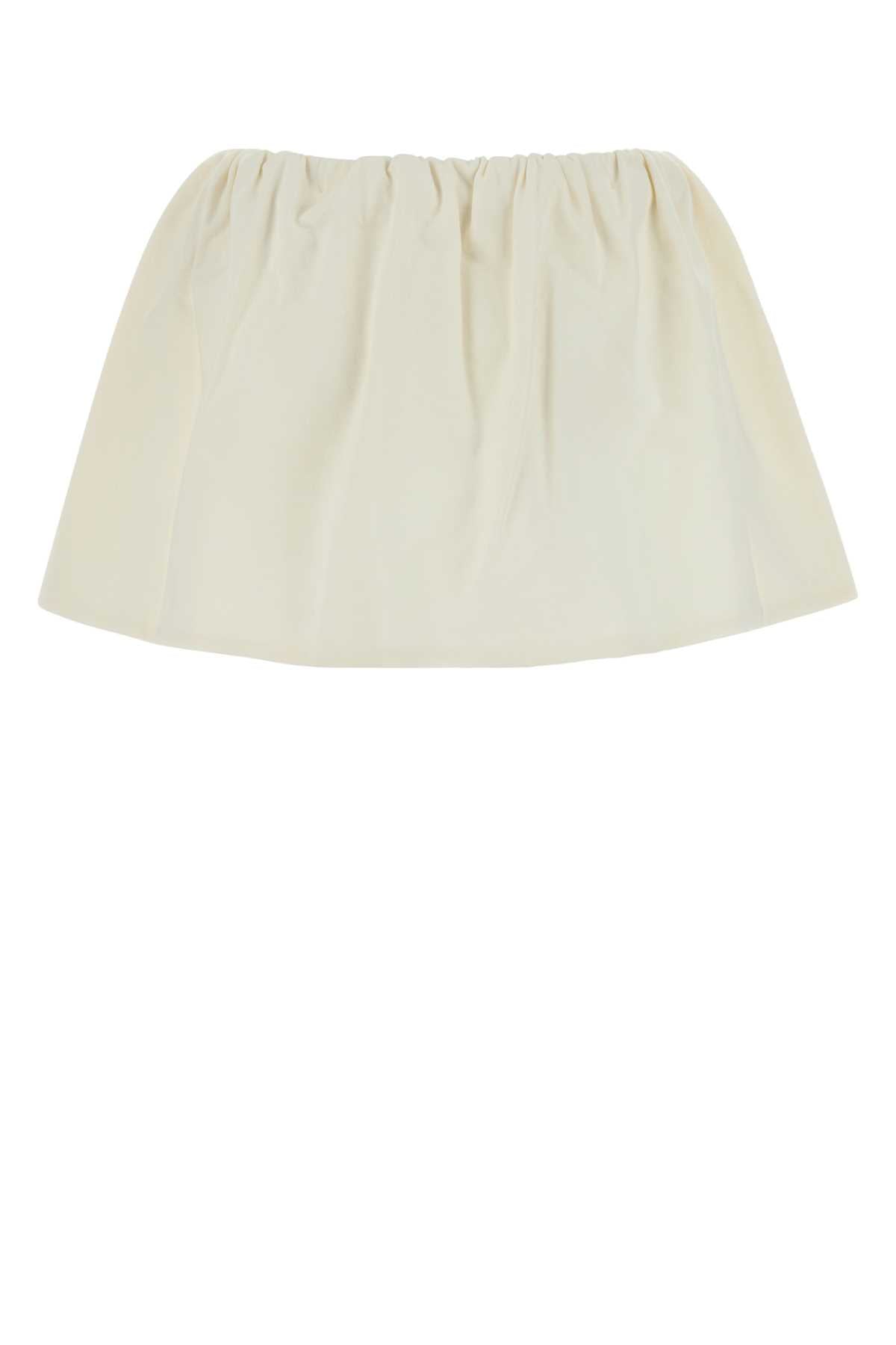 Miu Miu Women Ivory Cotton Mini Skirt MIU MIU