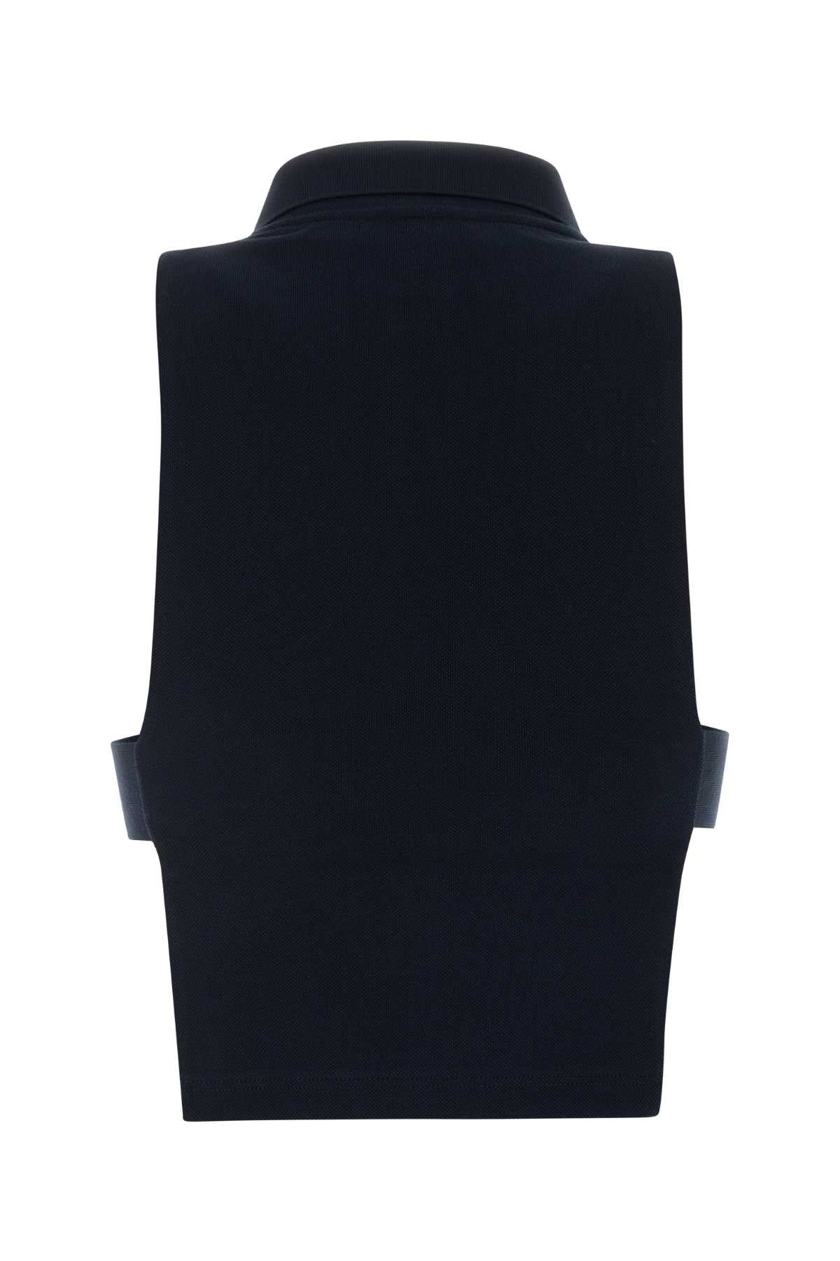 Miu Miu Women Dark Blue Piquet Polo Shirt MIU MIU