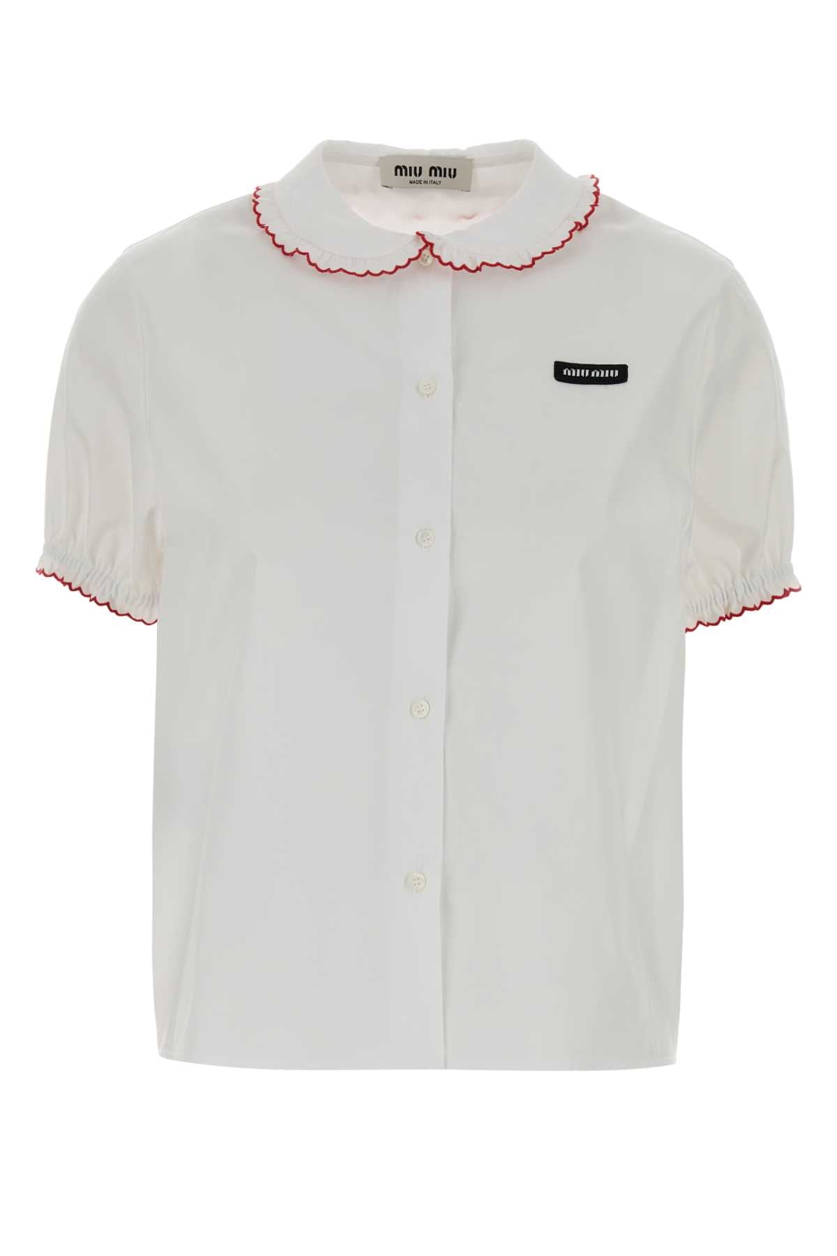 Miu Miu Women White Poplin Shirt MIU MIU