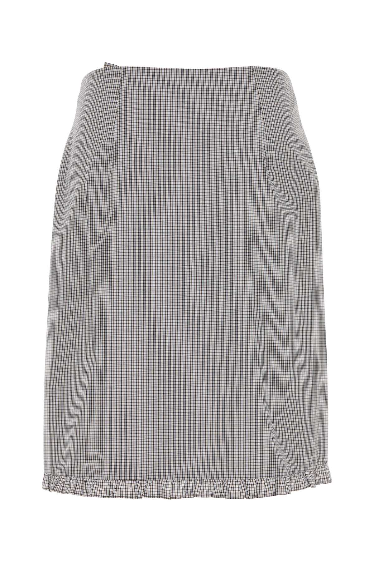 Miu Miu Women Embroidered Poplin Skirt MIU MIU