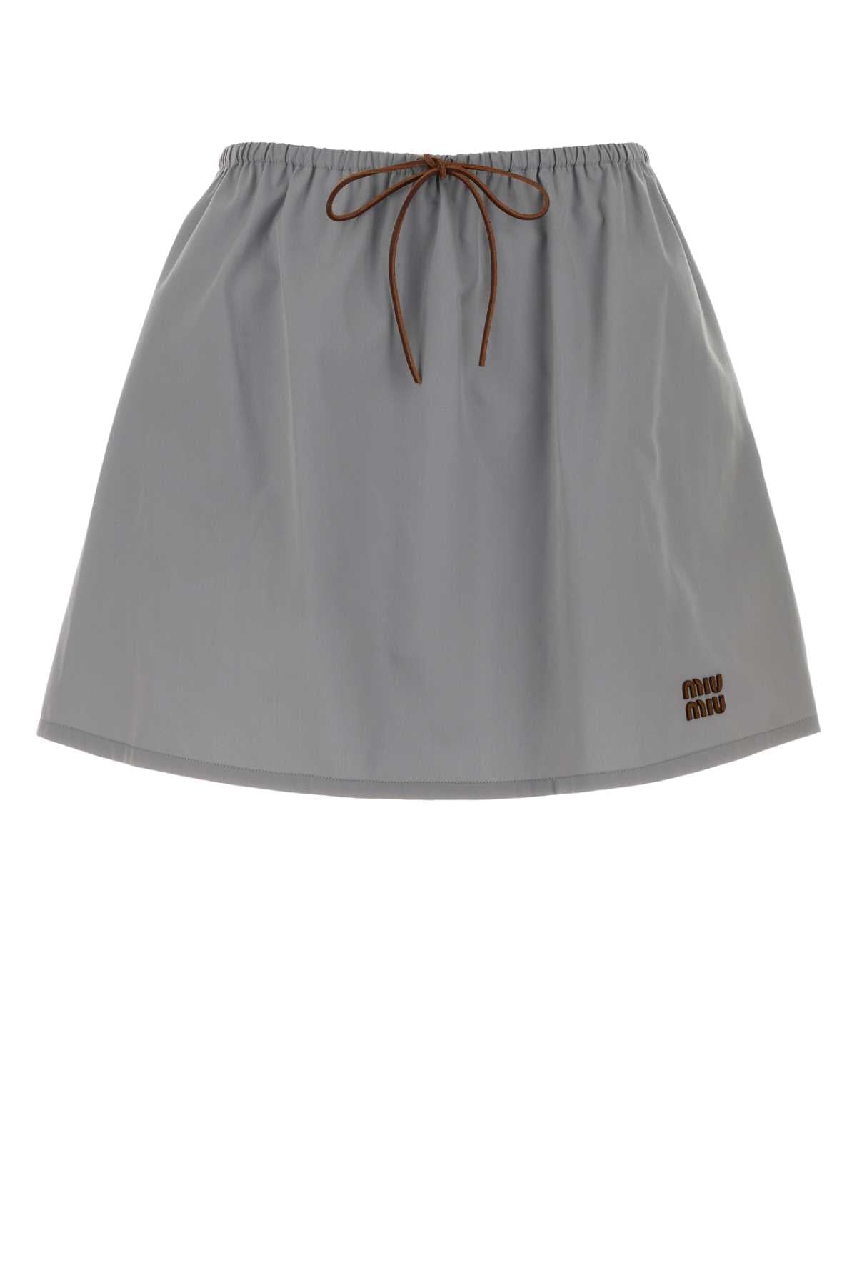 Miu Miu Women Grey Panama Mini Skirt MIU MIU