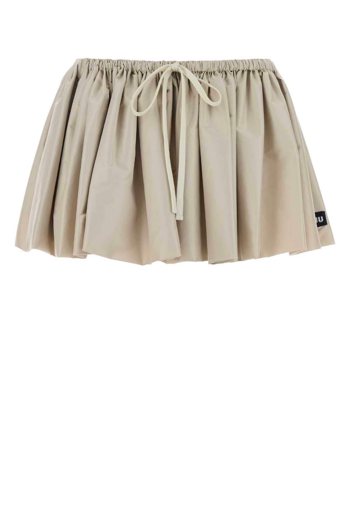 Miu Miu Women Sand Jacquard Mini Skirt MIU MIU