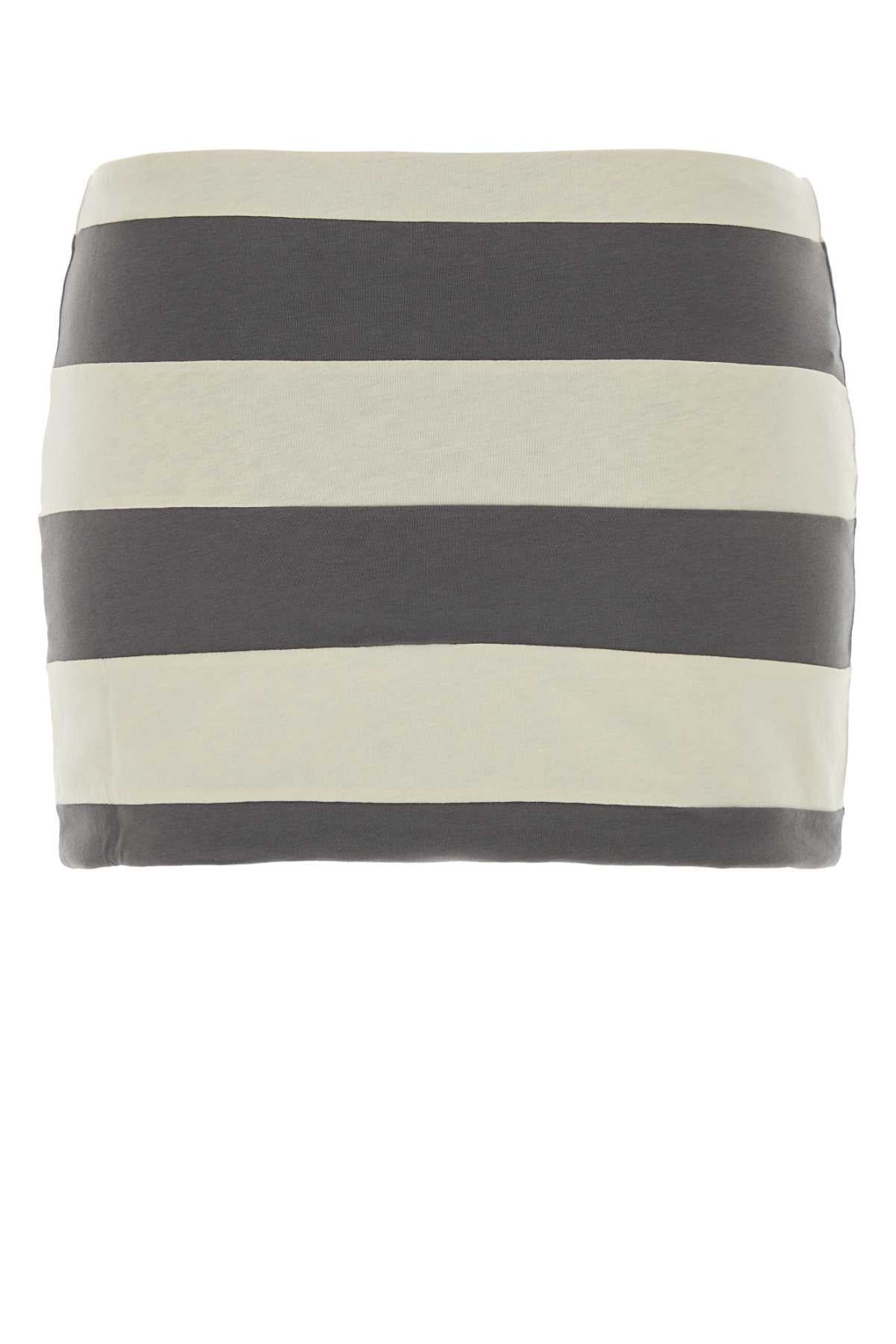 Miu Miu Women Embroidered Cotton Mini Skirt MIU MIU