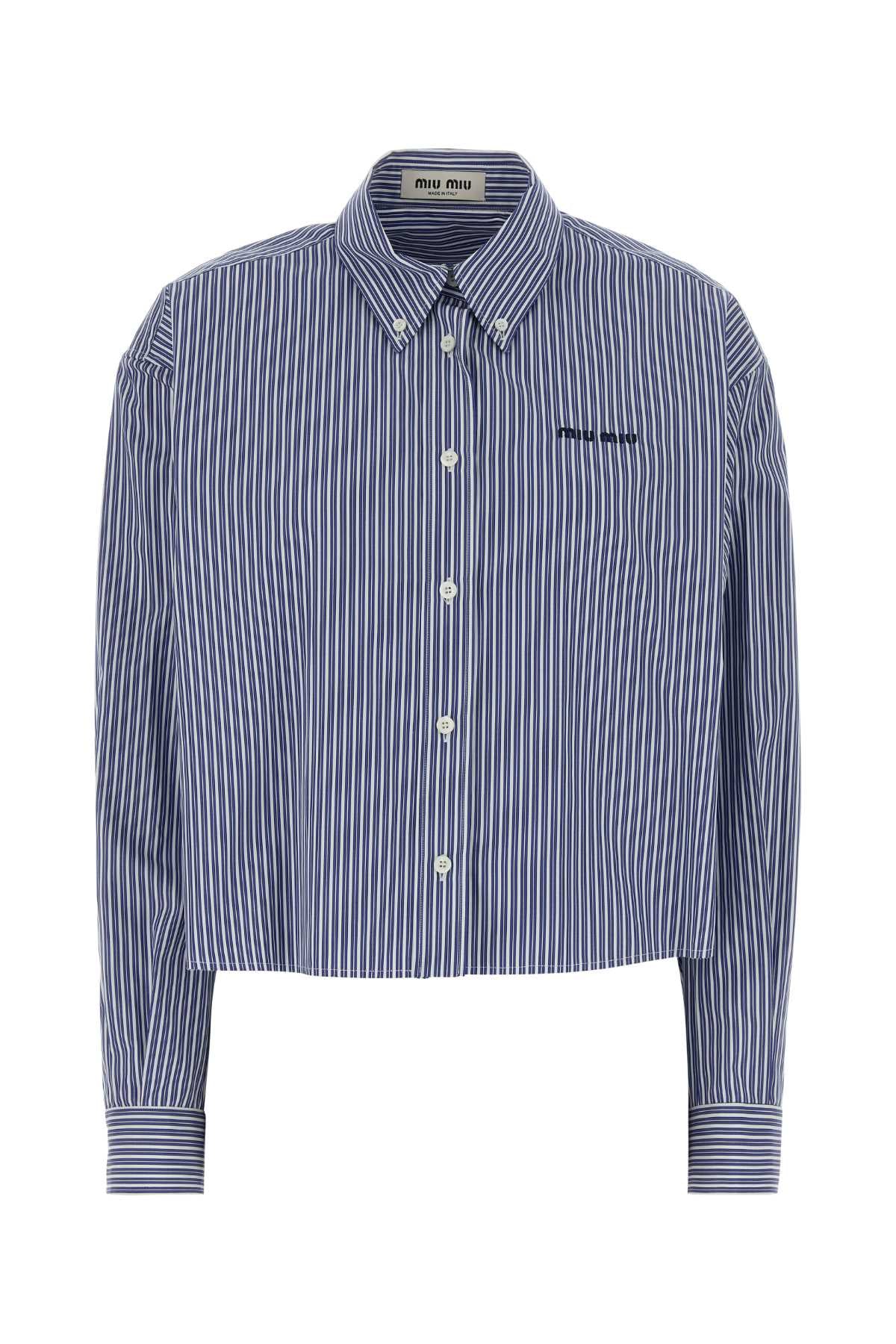 Miu Miu Women Embroidered Poplin Shirt MIU MIU