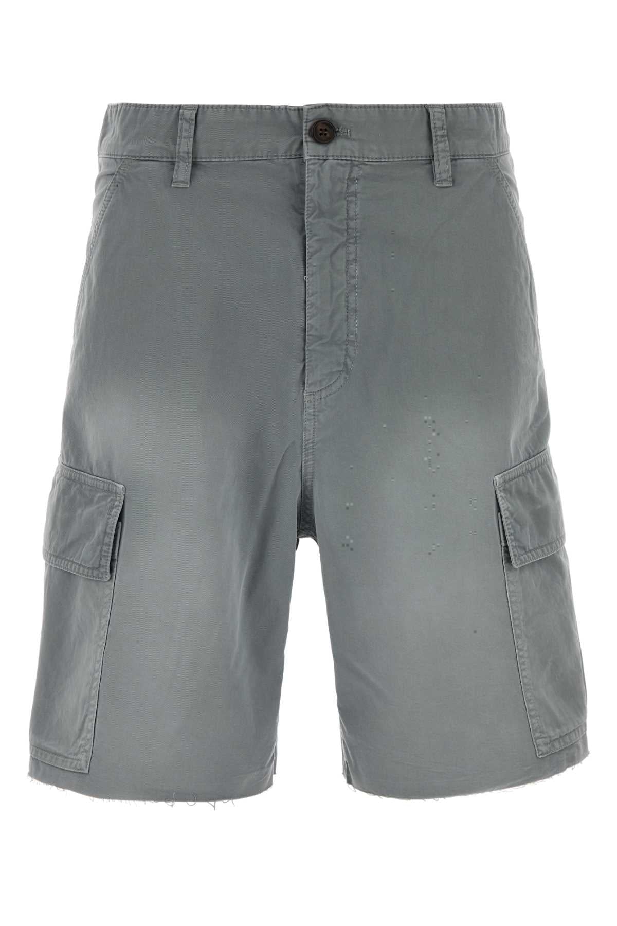 Miu Miu Women Grey Twill Bermuda Shorts MIU MIU