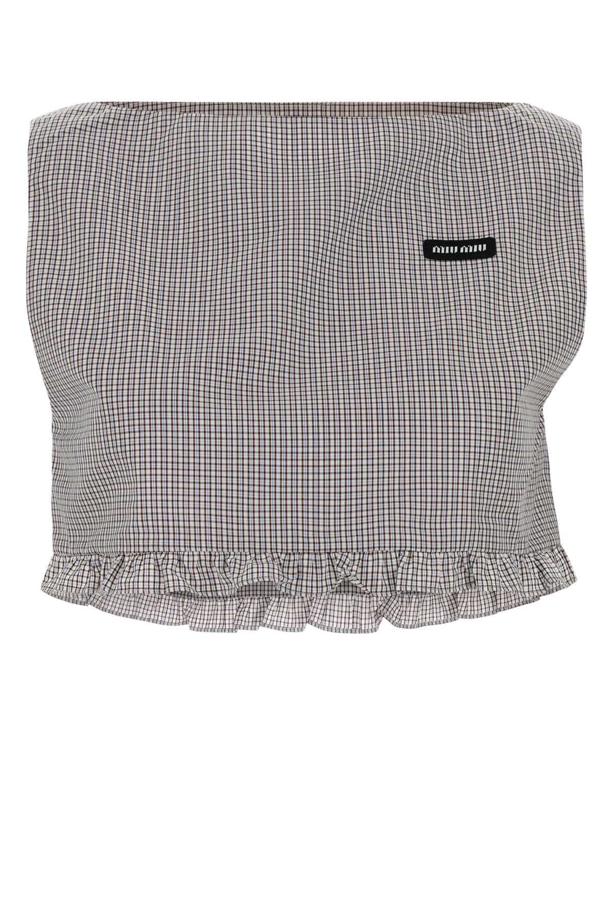 Miu Miu Women Embroidered Poplin Top MIU MIU