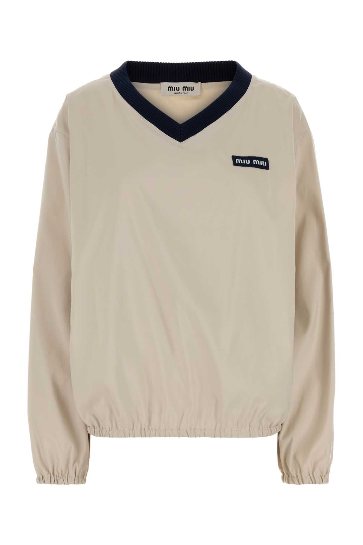 Miu Miu Women Sand Tech Fabric Oversize Sweatshirt MIU MIU