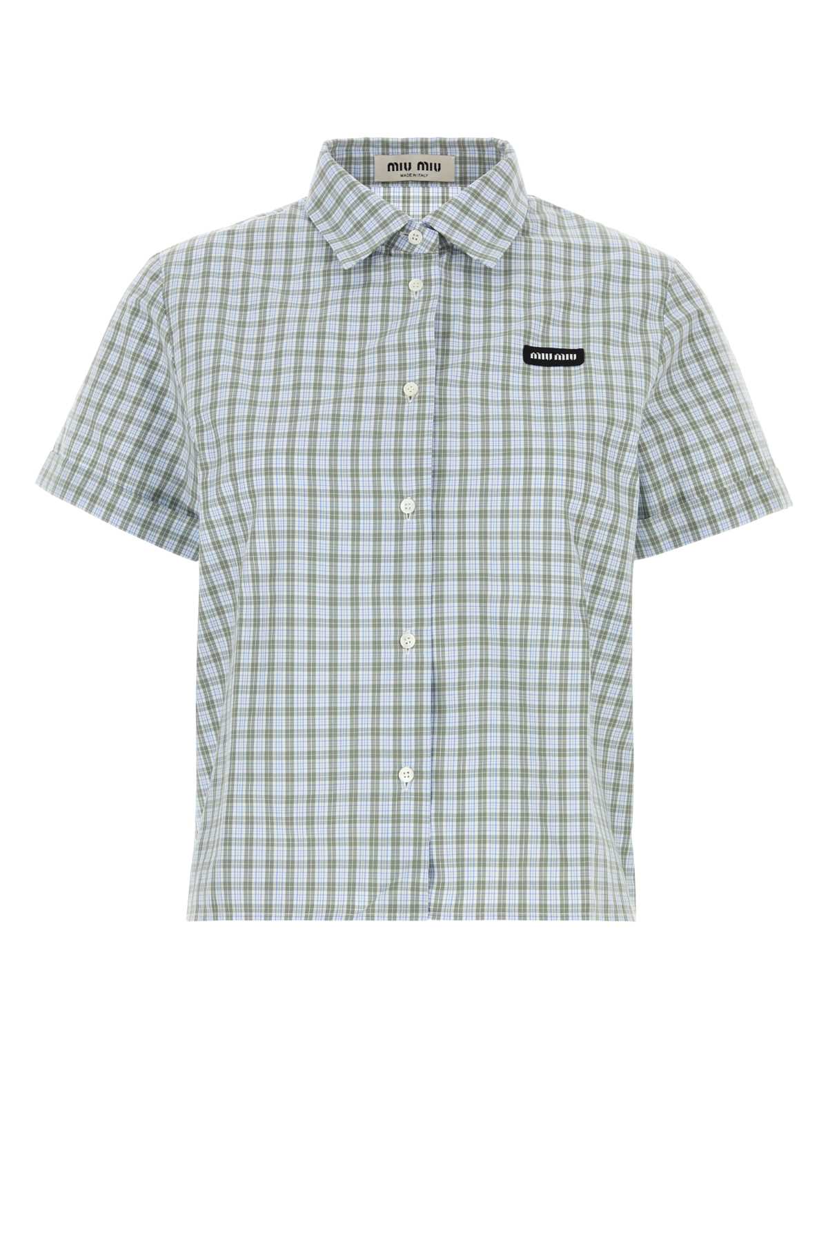 Miu Miu Women Embroidered Poplin Shirt MIU MIU