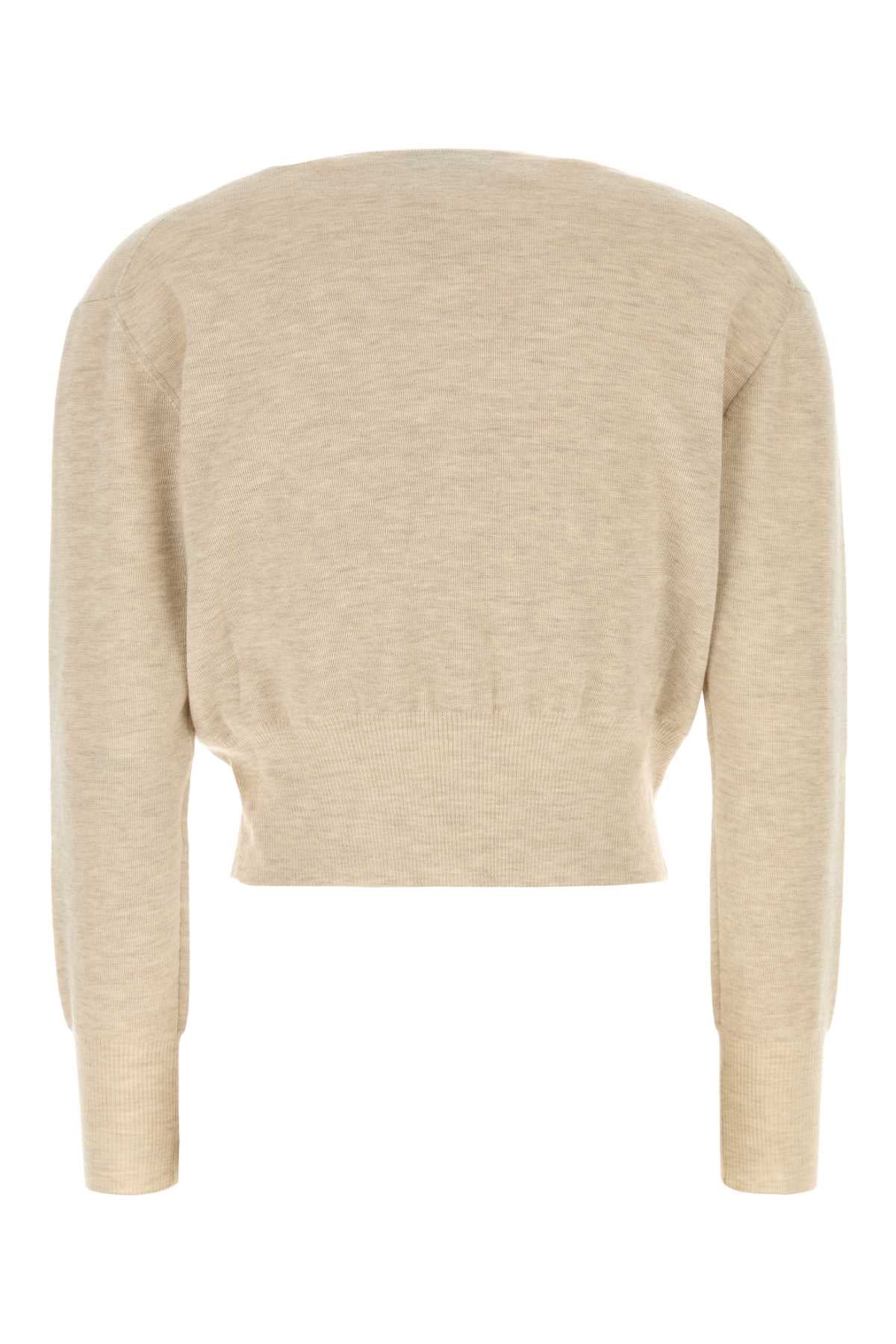 Miu Miu Women Melange Sand Cashmere Blend Cardigan MIU MIU