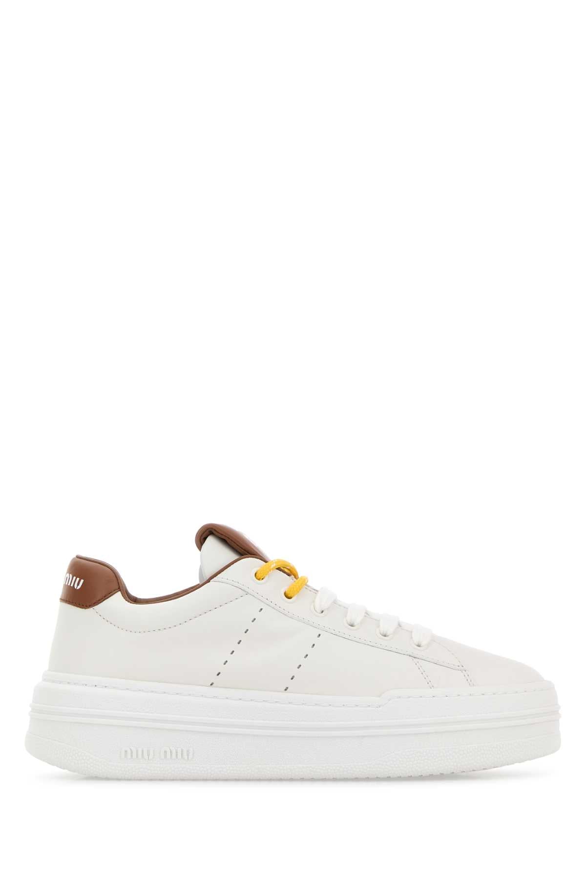 Miu Miu Women White Leather Sneakers MIU MIU