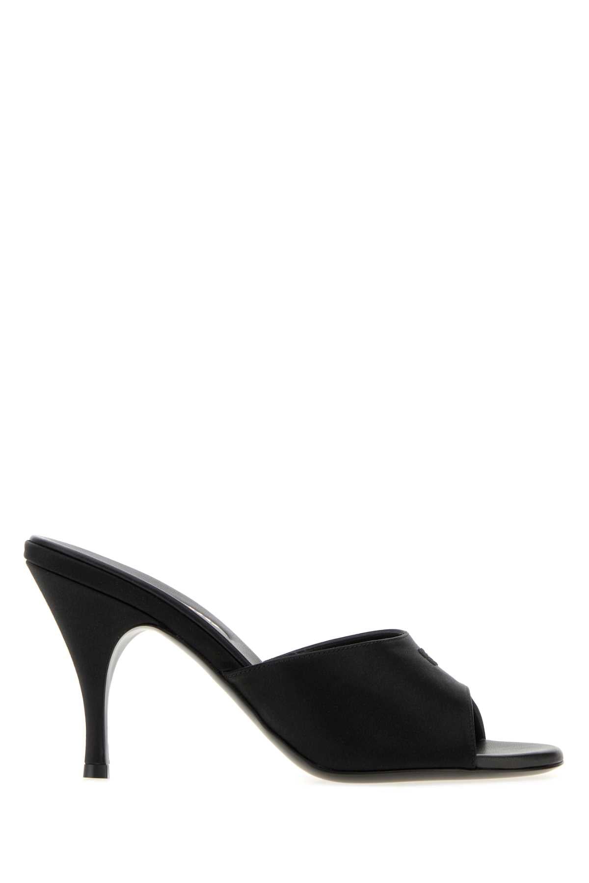 Miu Miu Women Black Satin Mules MIU MIU