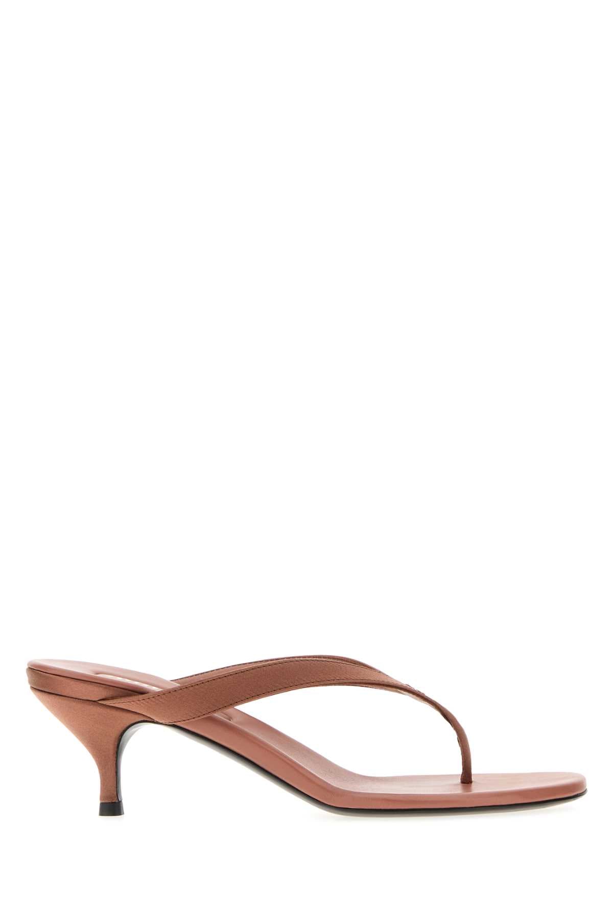Miu Miu Women Antiqued Pink Satin Thong Slippers MIU MIU