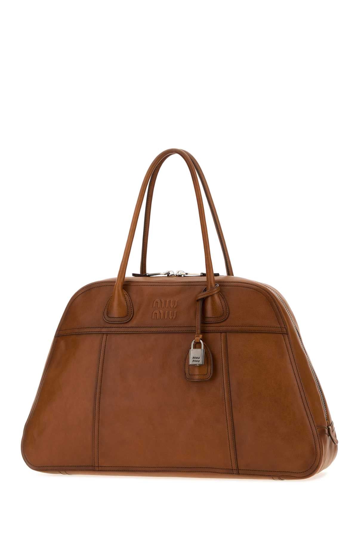 Miu Miu Women Camel Leather Vivant Shopping Bag MIU MIU