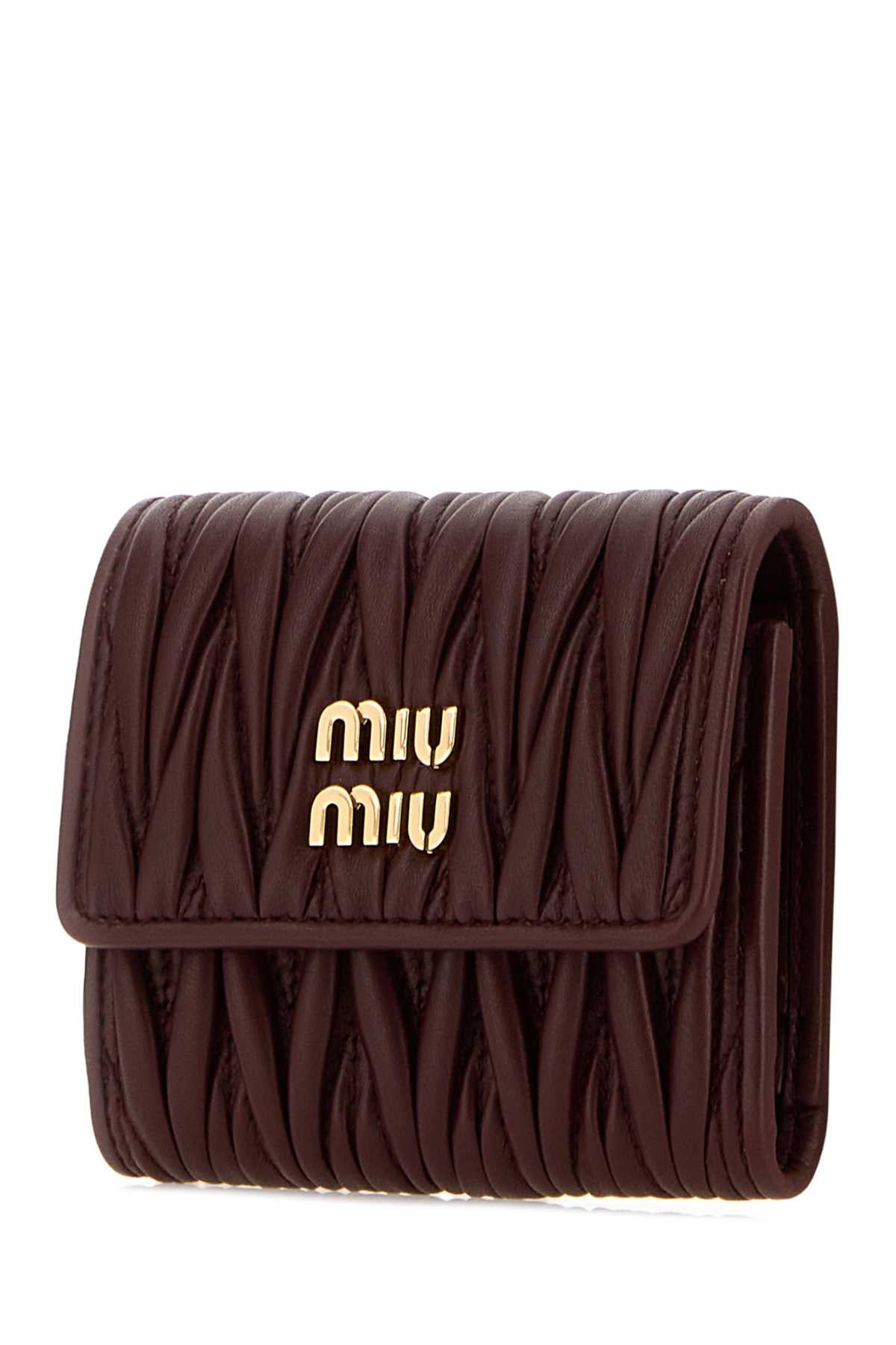 Miu Miu Women Burgundy Leather Wallet MIU MIU