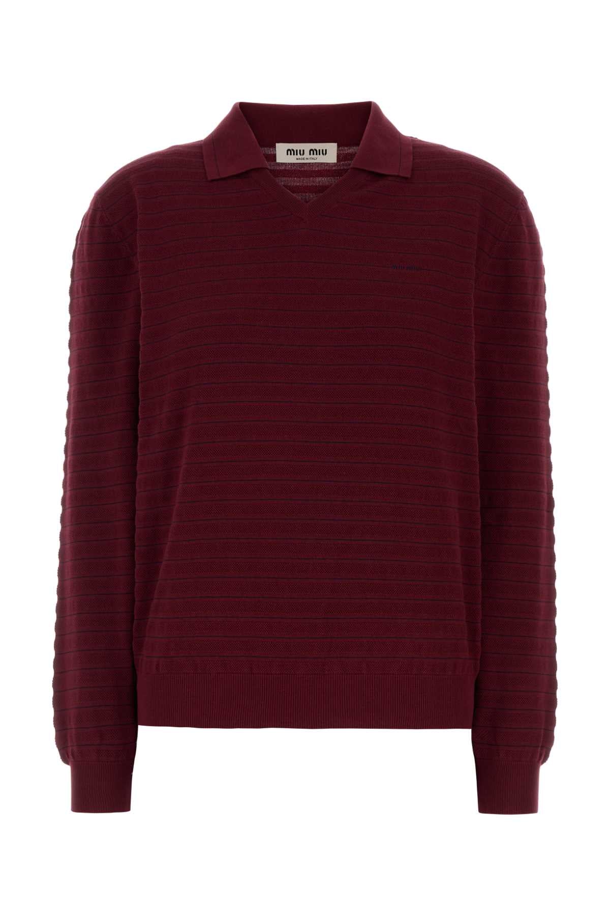 Miu Miu Women Embroidered Cotton Polo Shirt MIU MIU