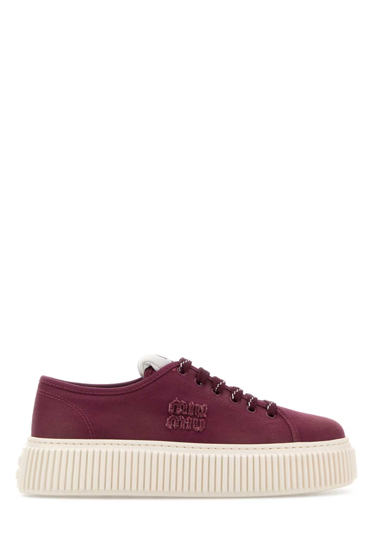 Miu Miu Women Purple Canvas Sneakers MIU MIU