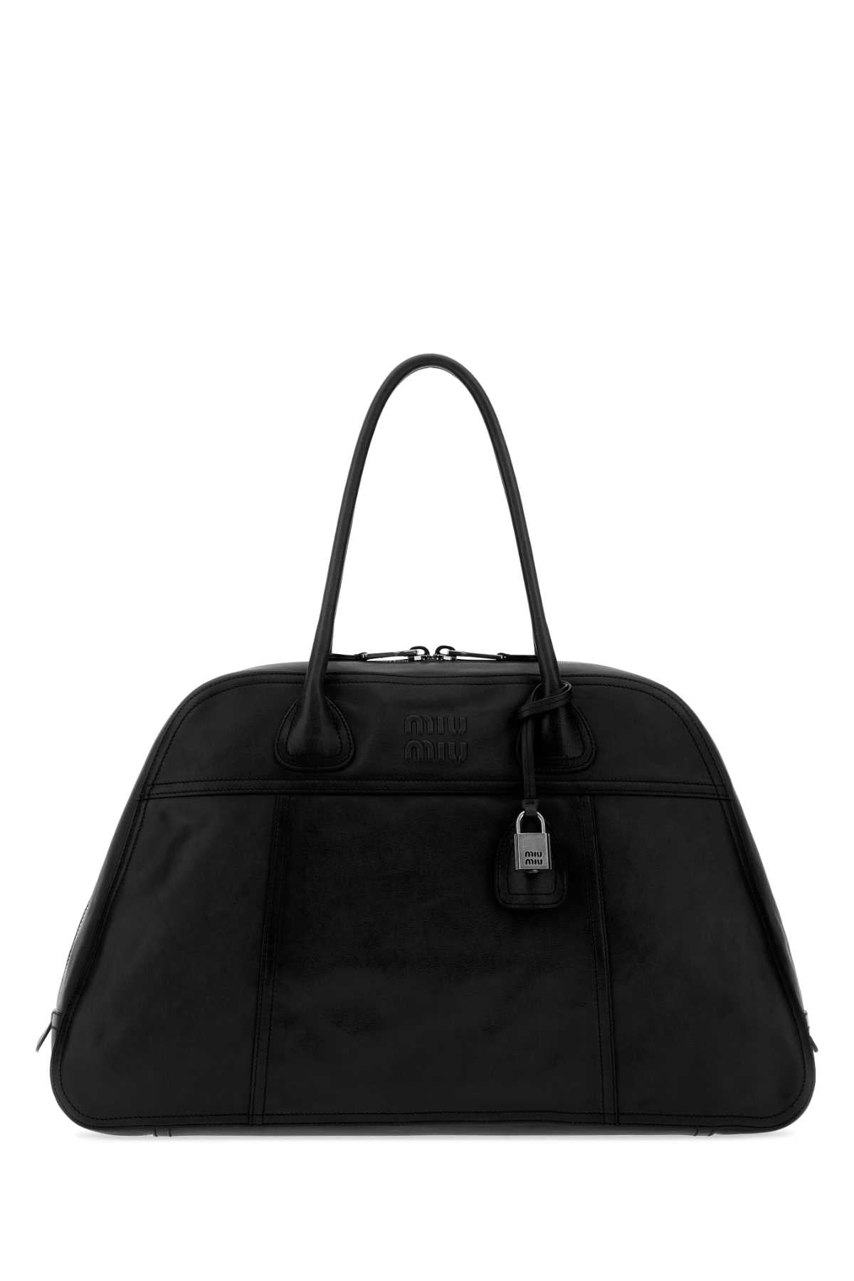Miu Miu Women Black Leather Vivant Shopping Bag MIU MIU