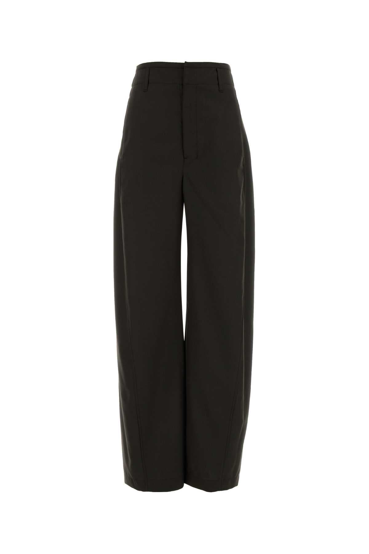 Lemaire Women Dark Brown Gabardine Wide-Leg Pant LEMAIRE