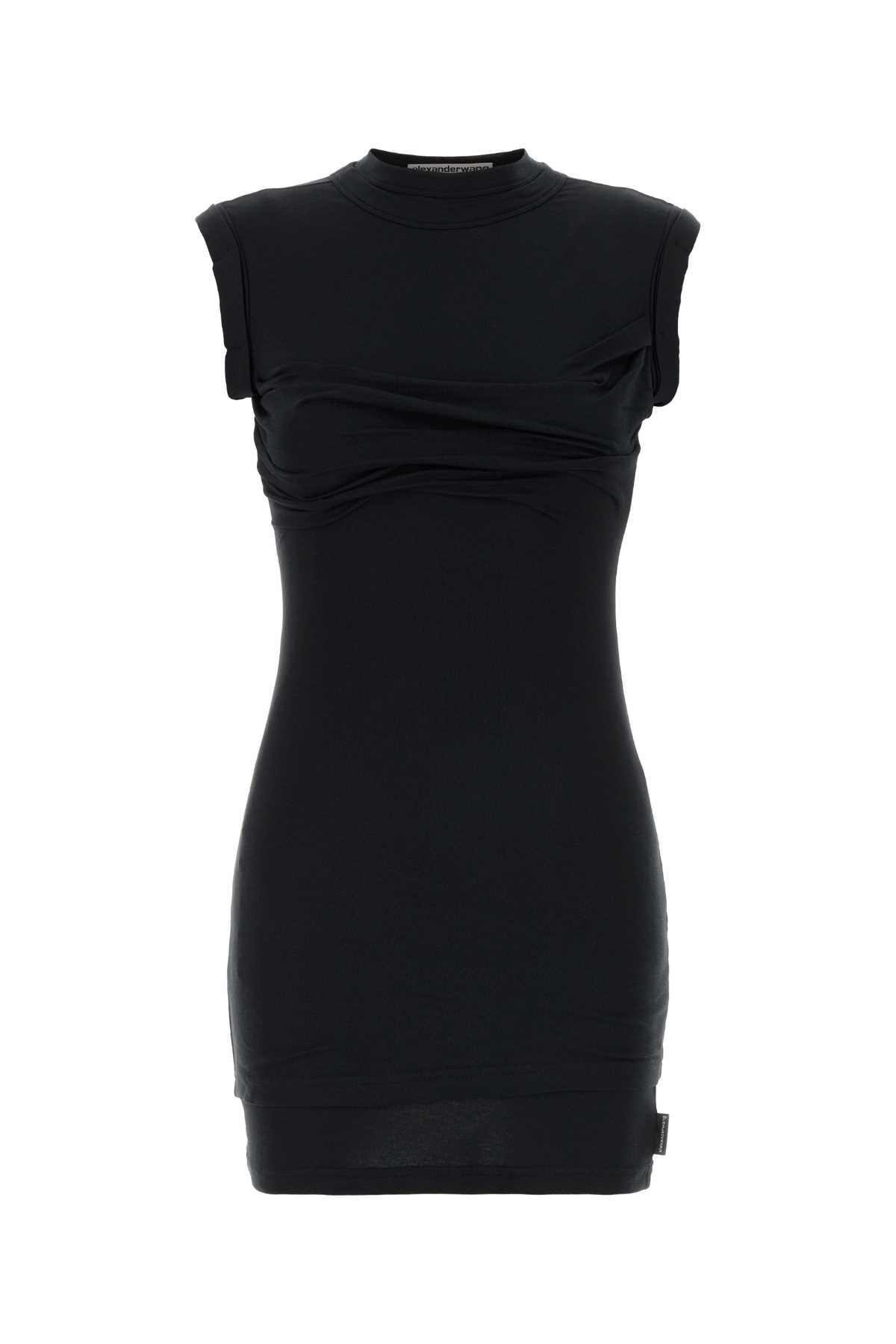 Alexander Wang Women Black Stretch Cotton Mini Dress ALEXANDER WANG