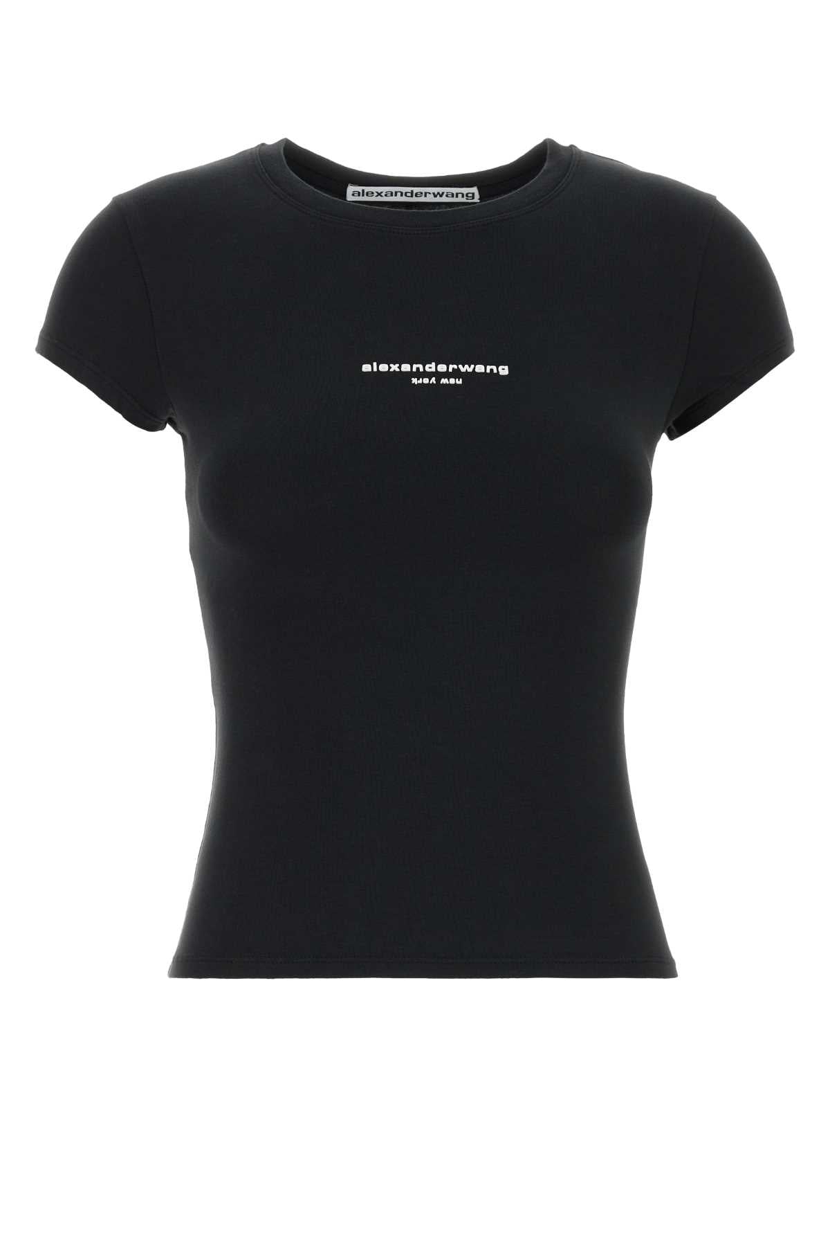 Alexander Wang Women Black Stretch Cotton T-Shirt ALEXANDER WANG