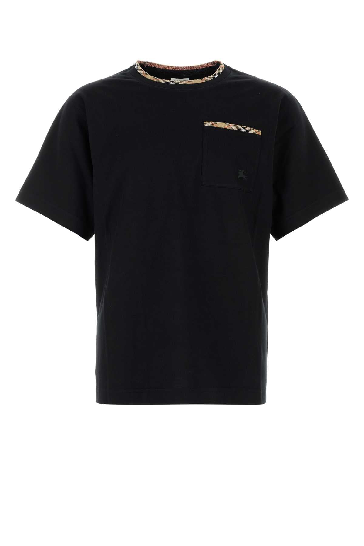 Burberry Men Black Cotton T-Shirt BURBERRY