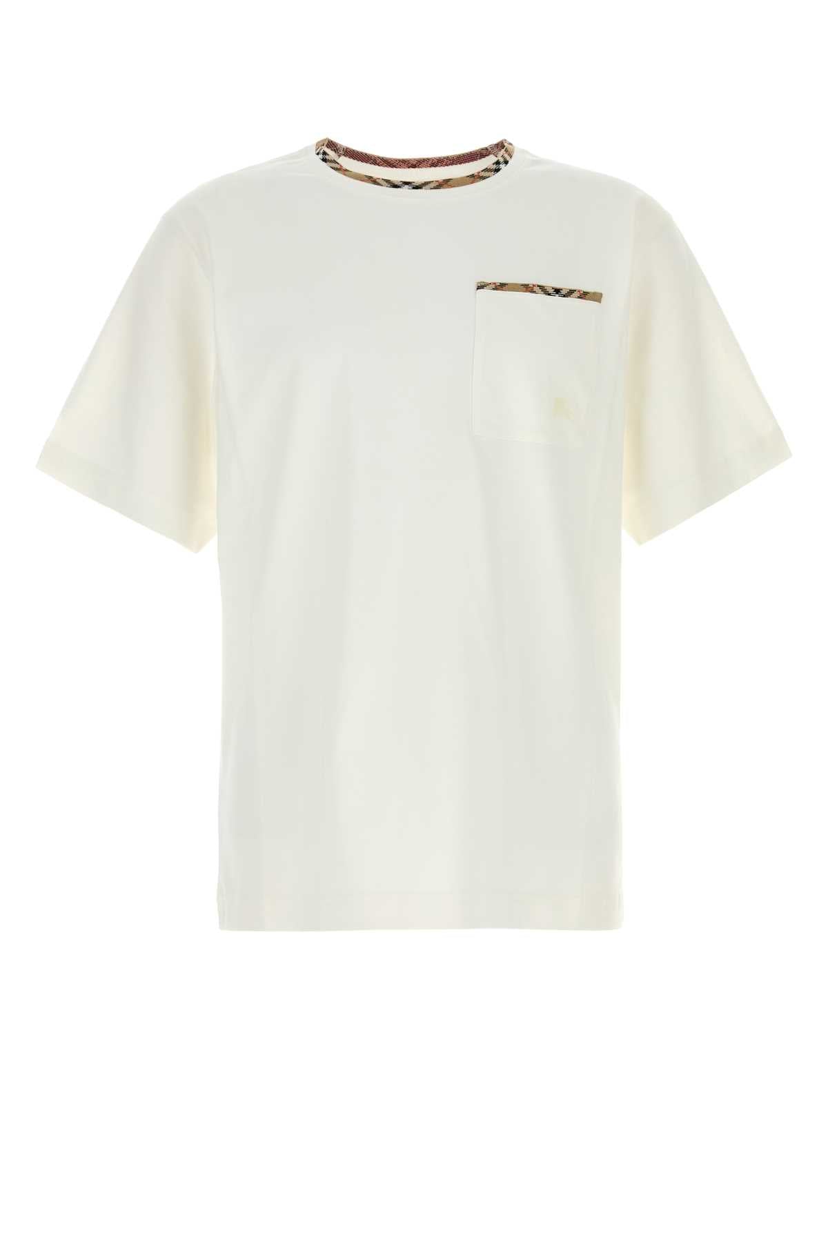 Burberry Men White Cotton T-Shirt BURBERRY