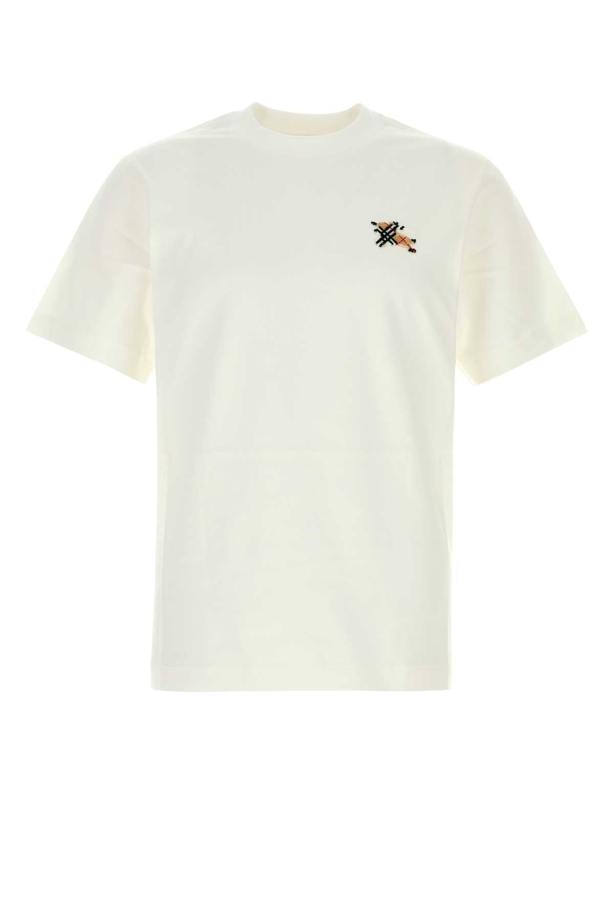 Burberry Men White Cotton T-Shirt BURBERRY