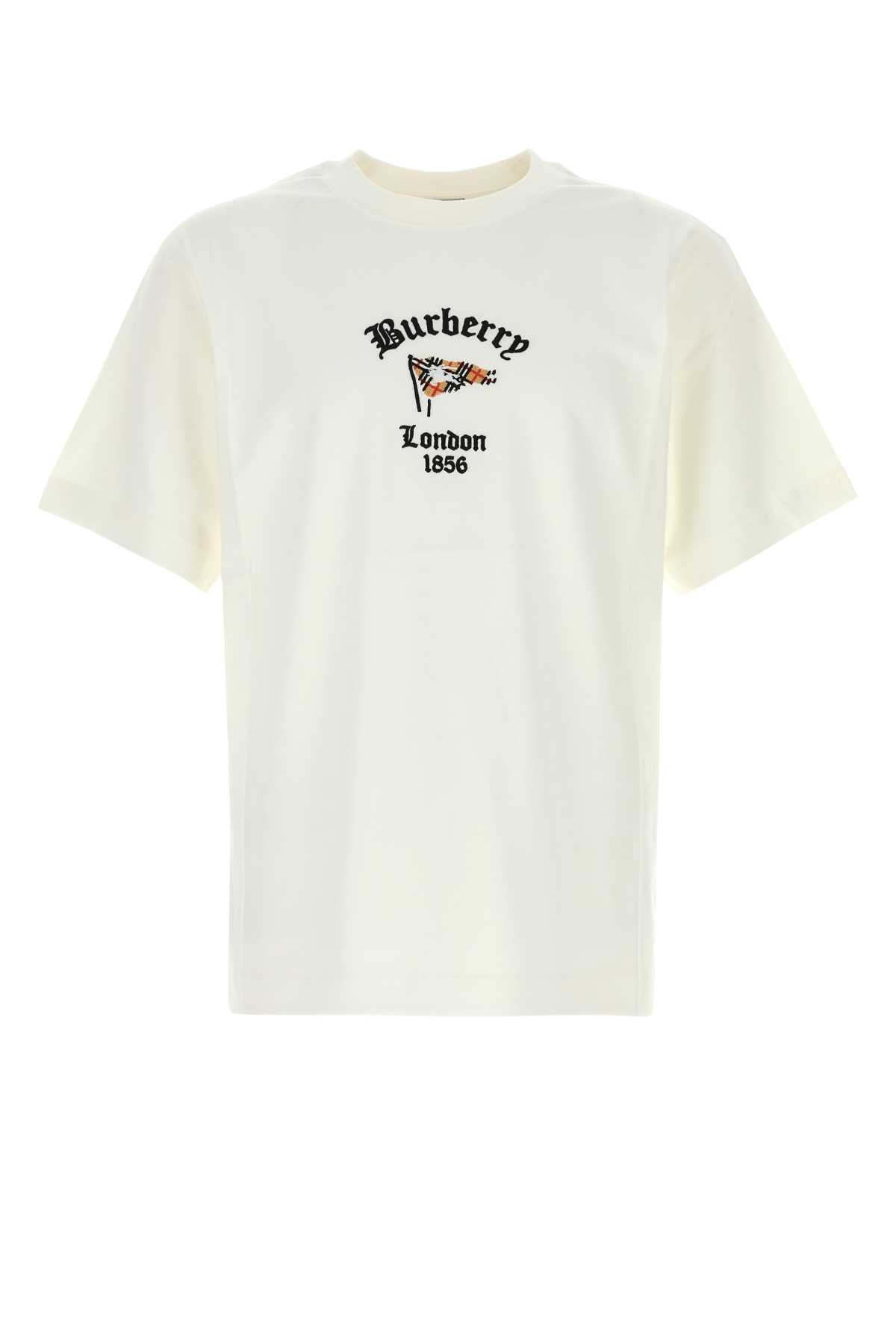 Burberry Men White Cotton T-Shirt BURBERRY