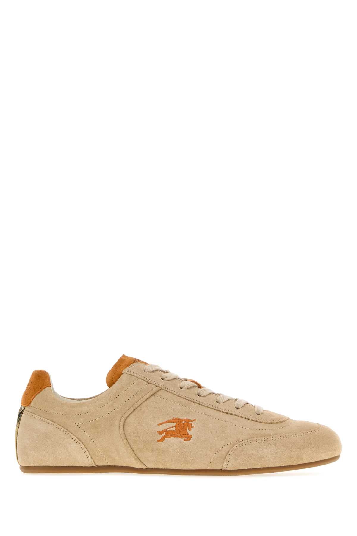 Burberry Men Beige Suede Knight Runner Sneakers BURBERRY
