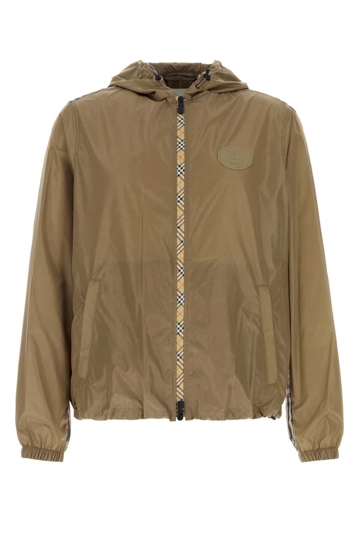 Burberry Men Mud Nylon Newport Windbreaker BURBERRY