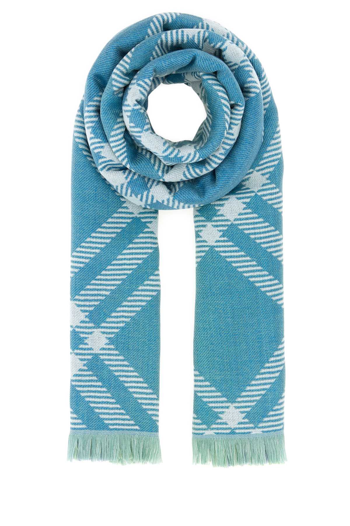 Burberry Unisex Embroidered Wool Blend Scarf BURBERRY