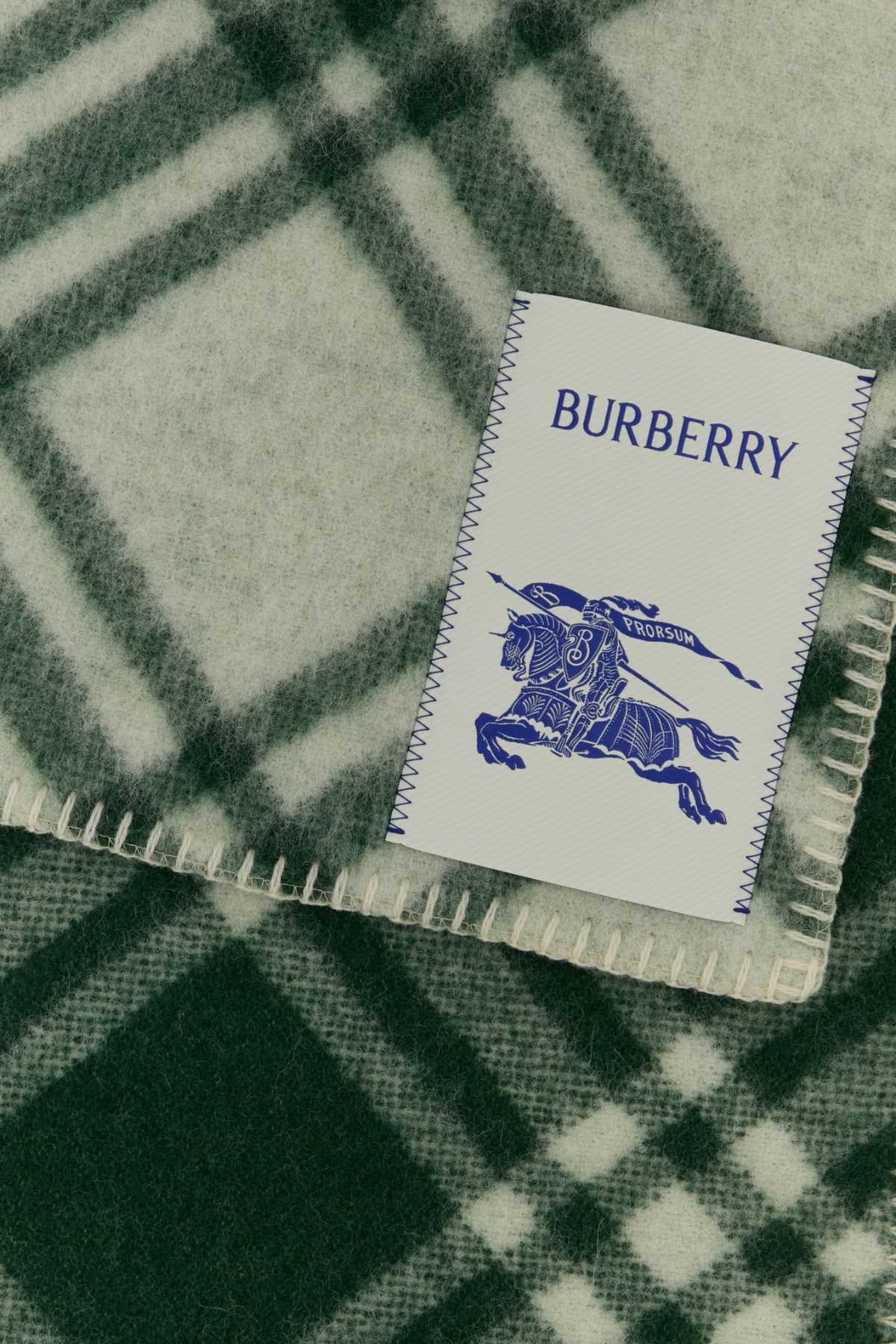 Burberry Unisex Embroidered Wool Scarf BURBERRY