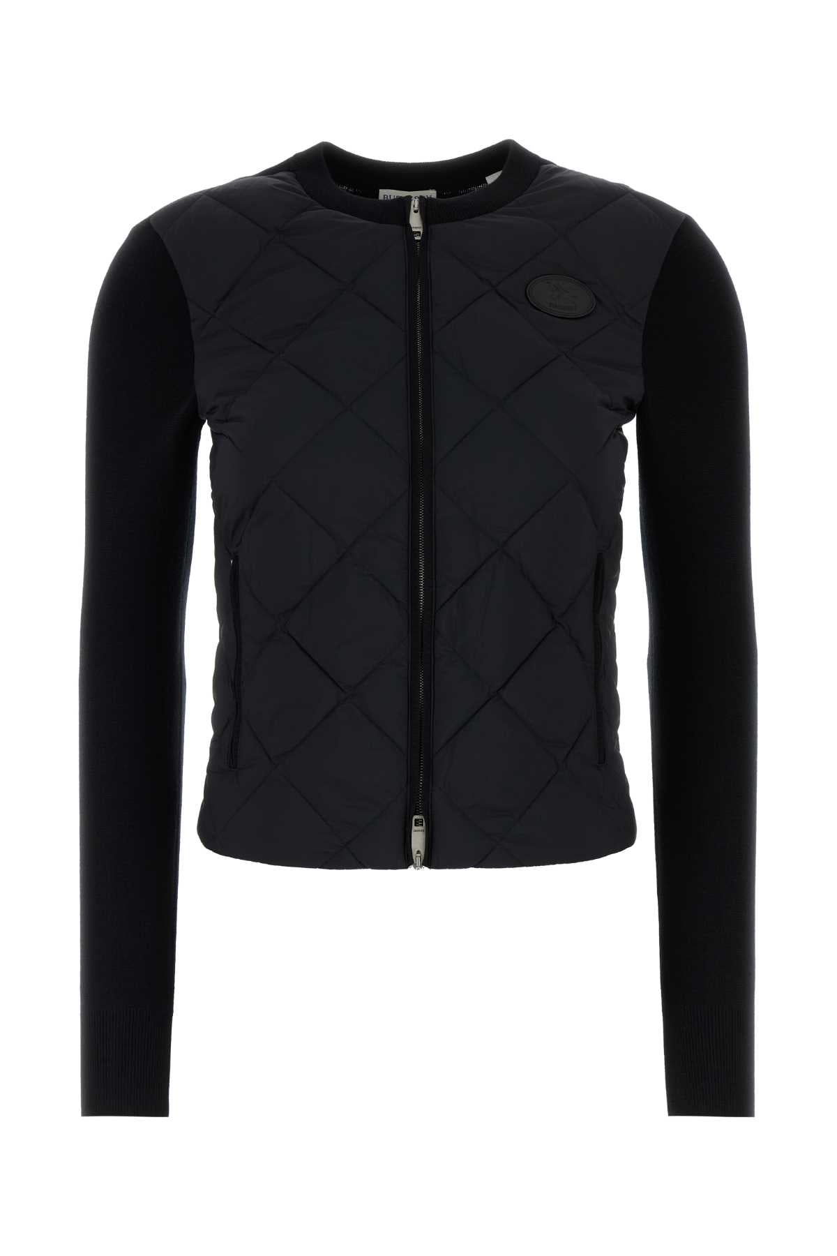Burberry Women Black Wool And Nylon Cardigan BURBERRY