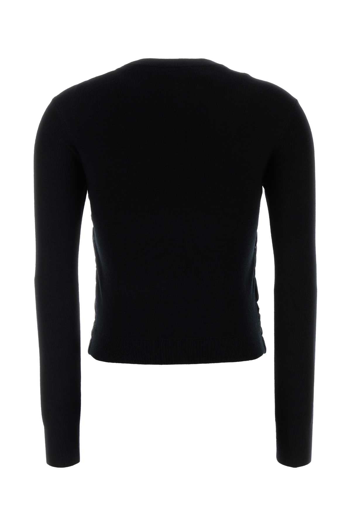 Burberry Women Black Wool And Nylon Cardigan BURBERRY