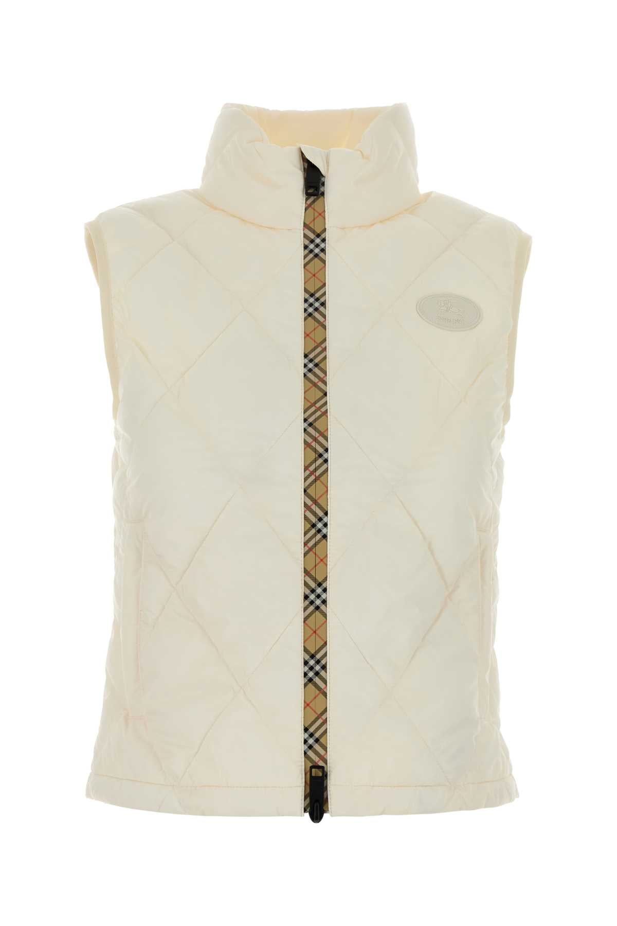 Burberry Women Ivory Nylon Cheswick Vest BURBERRY