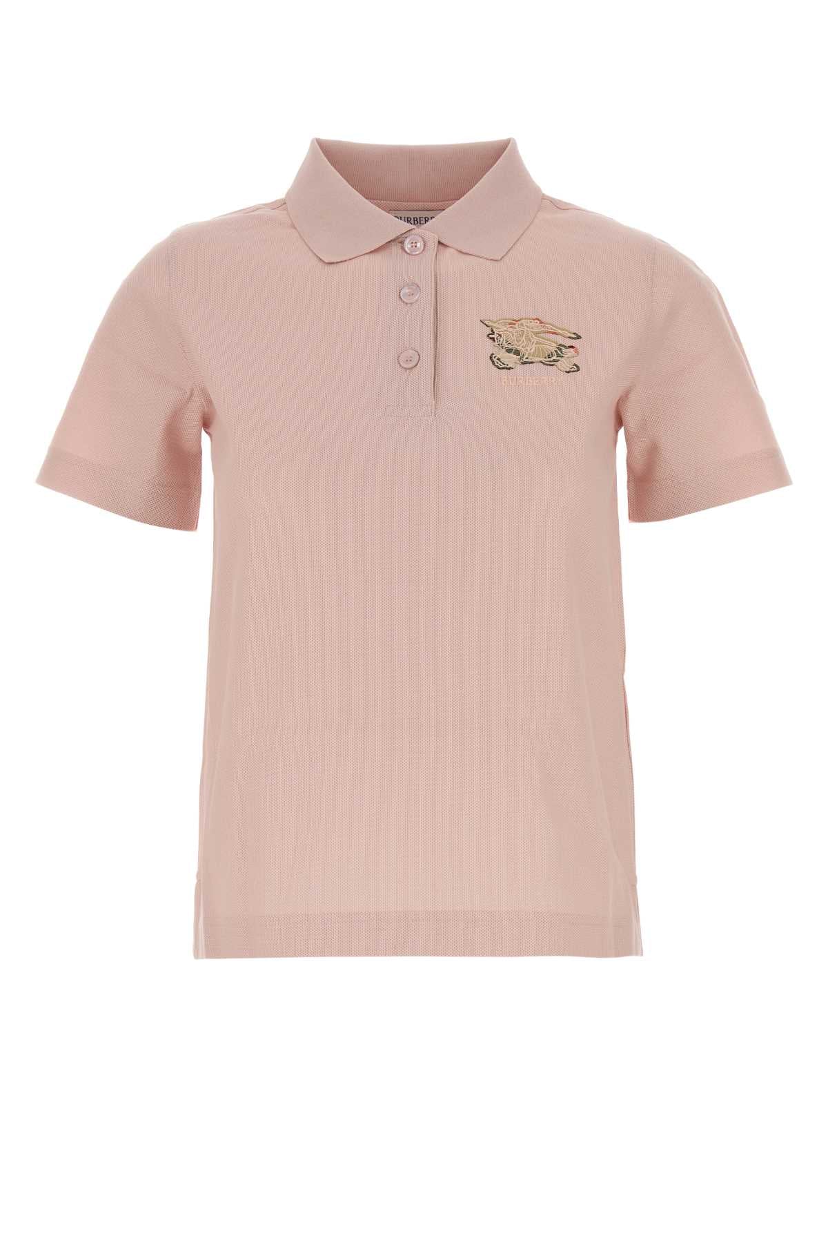 Burberry Women Pink Piquet Polo Shirt BURBERRY