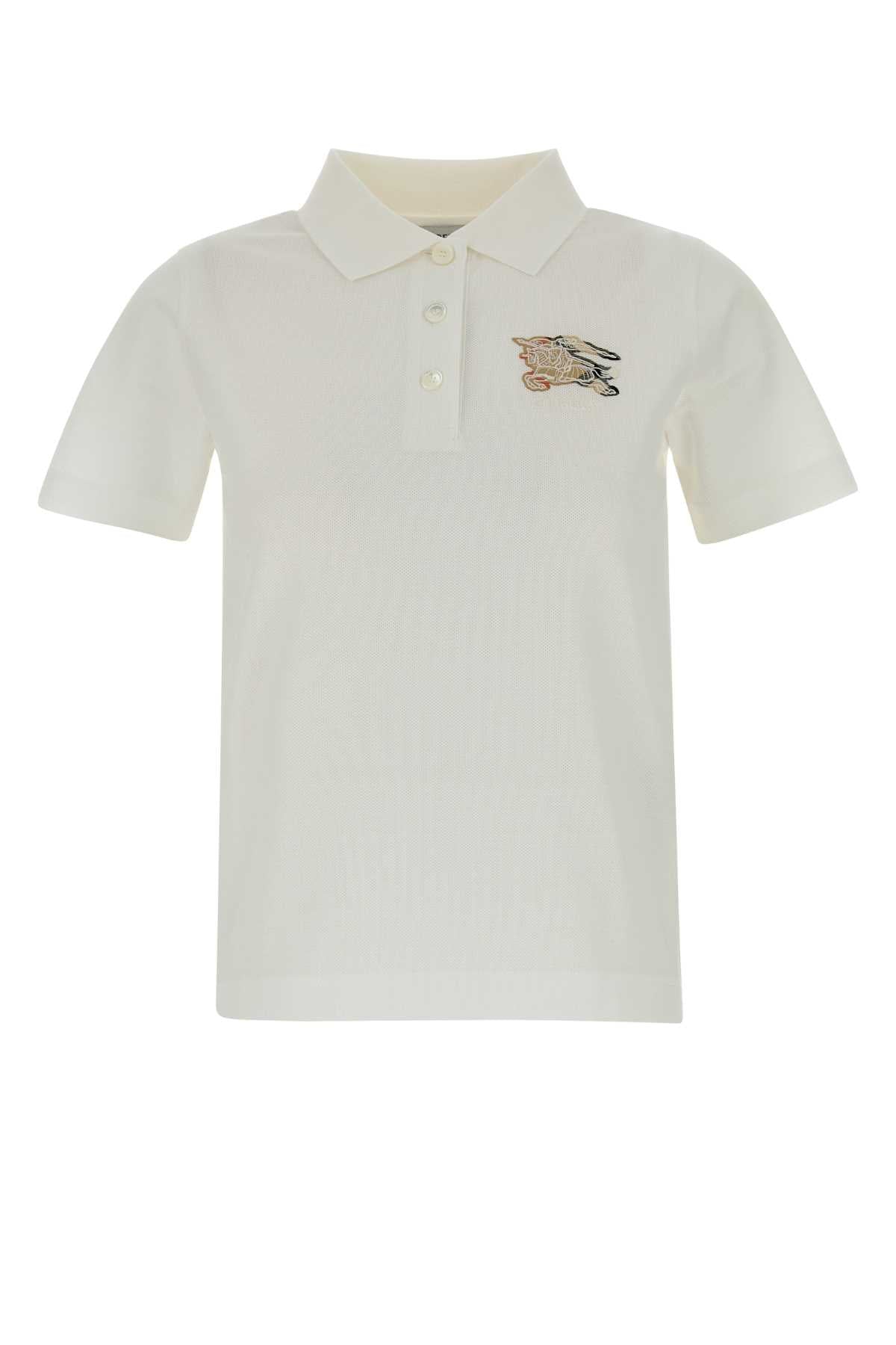 Burberry Women White Piquet Polo Shirt BURBERRY