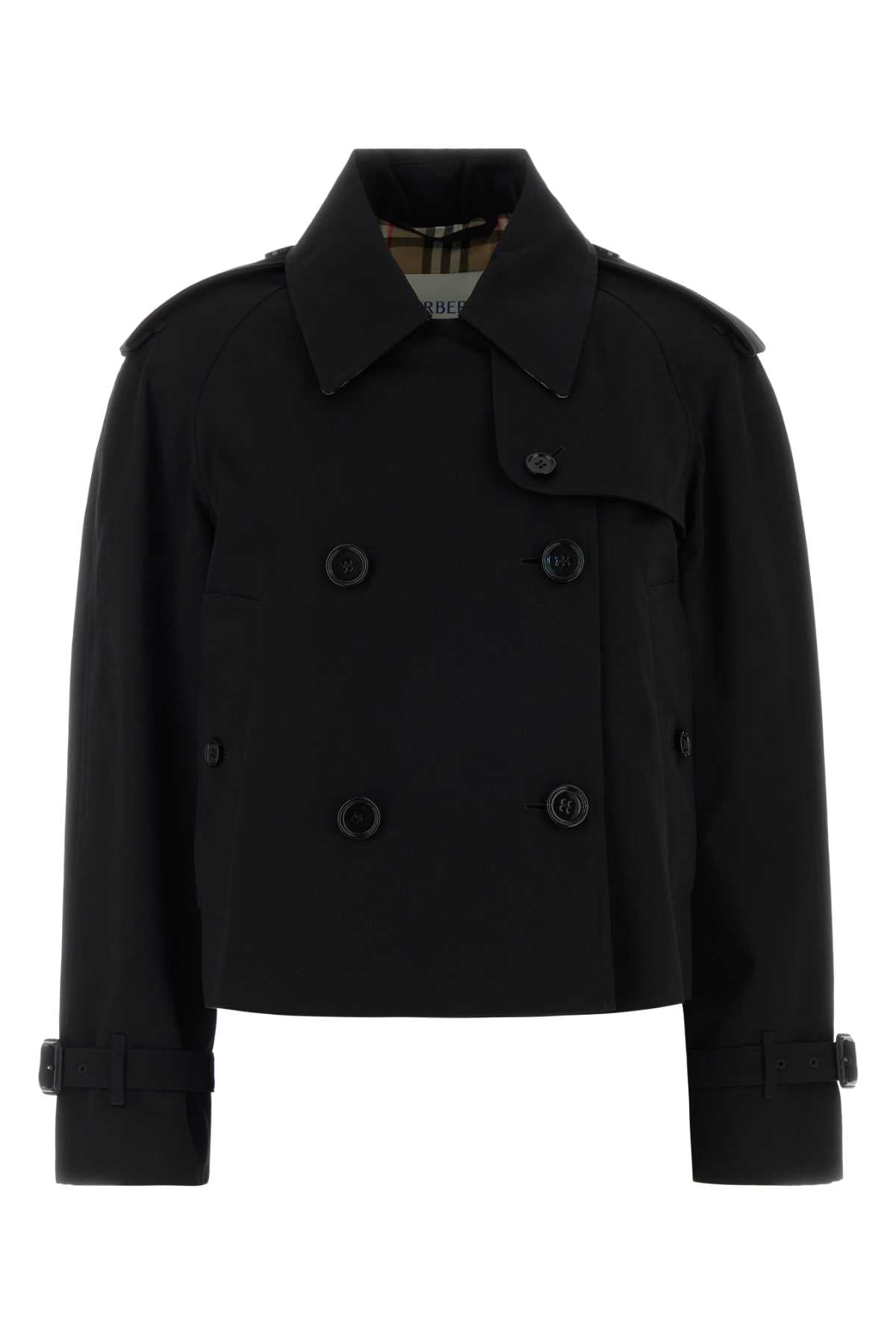 Burberry Women Black Cotton Myfair Trench Coat BURBERRY
