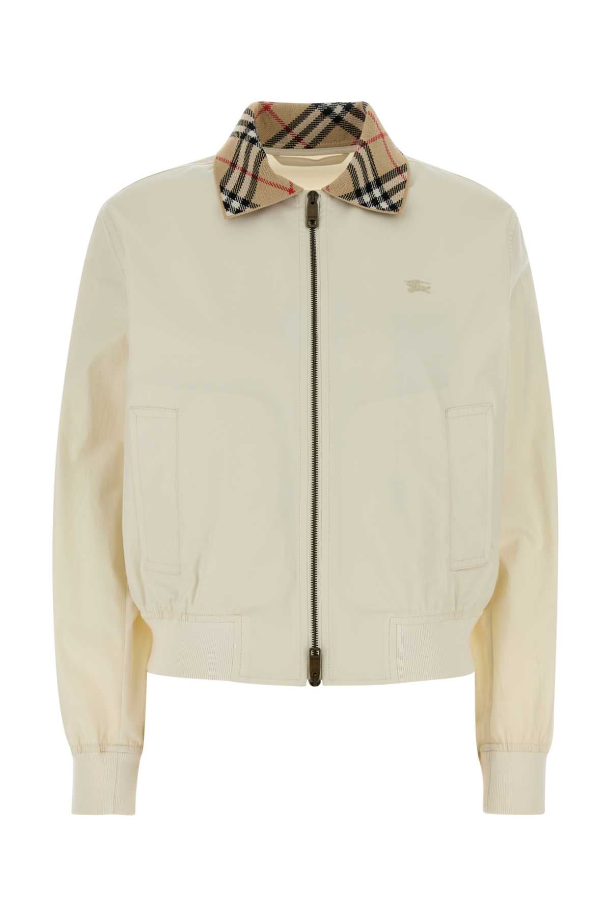 Burberry Women White Cotton Jacket BURBERRY
