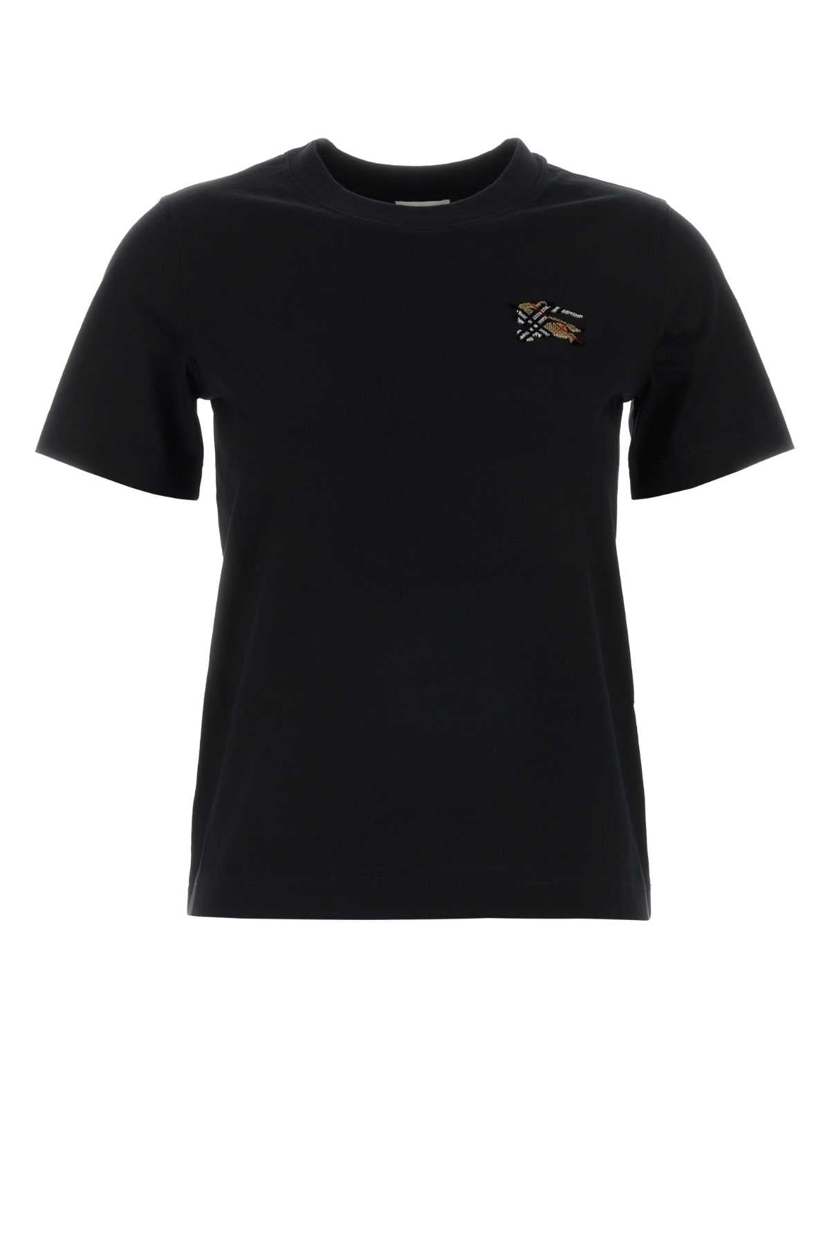 Burberry Women Black Cotton T-Shirt BURBERRY