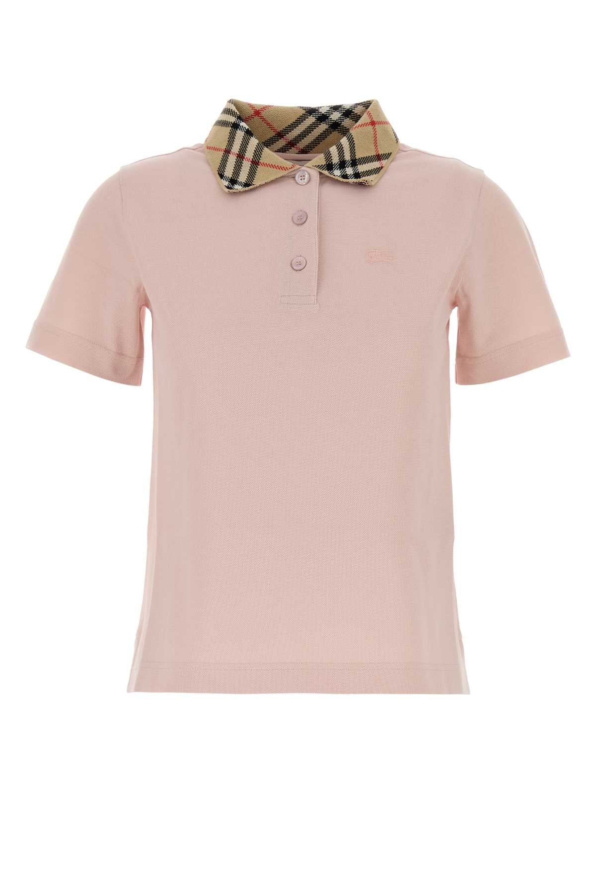 Burberry Women Pink Piquet Polo Shirt BURBERRY