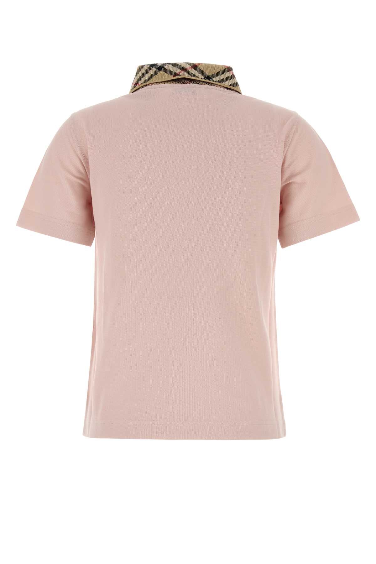 Burberry Women Pink Piquet Polo Shirt BURBERRY