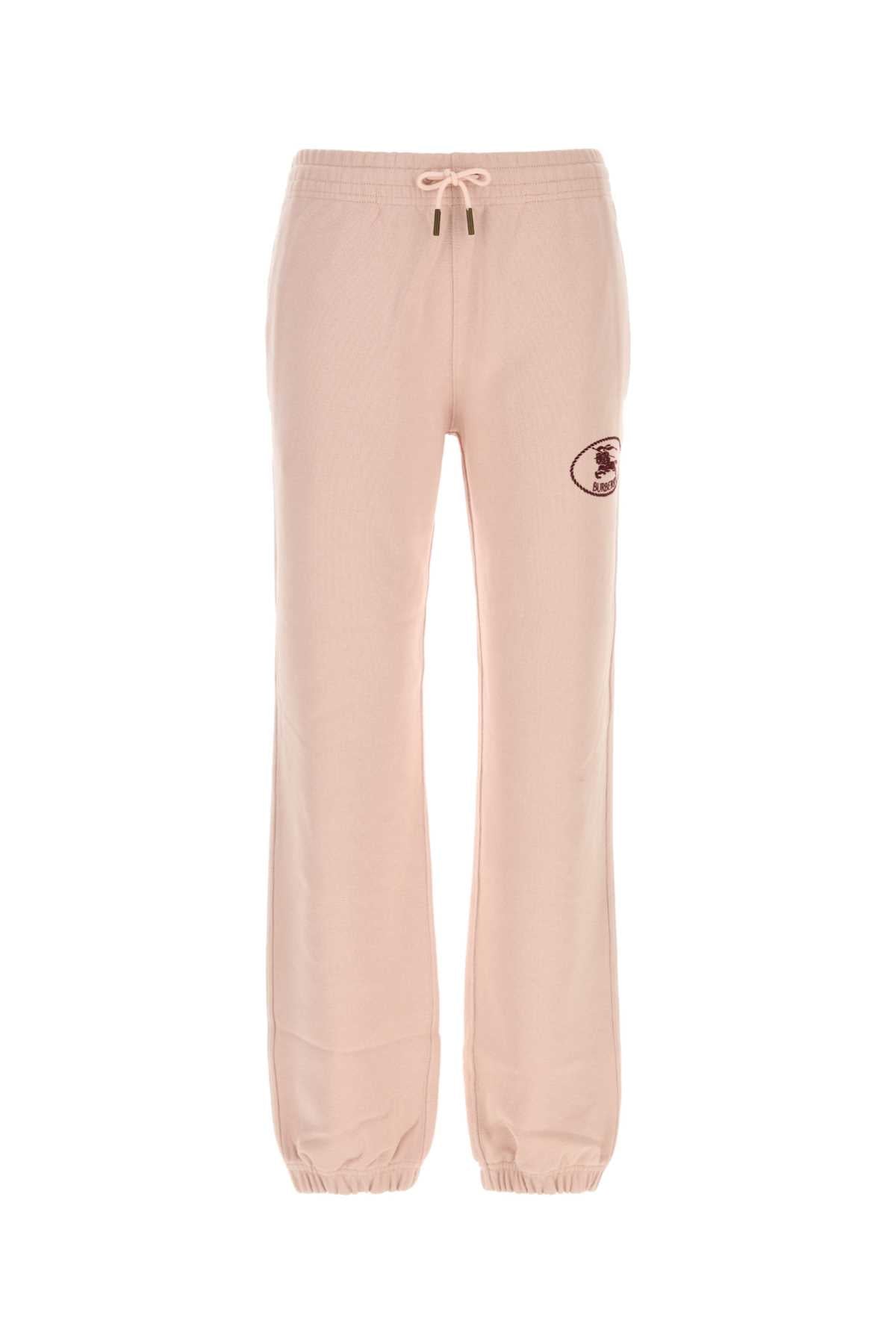 Burberry Women Pastel Pink Cotton Joggers BURBERRY